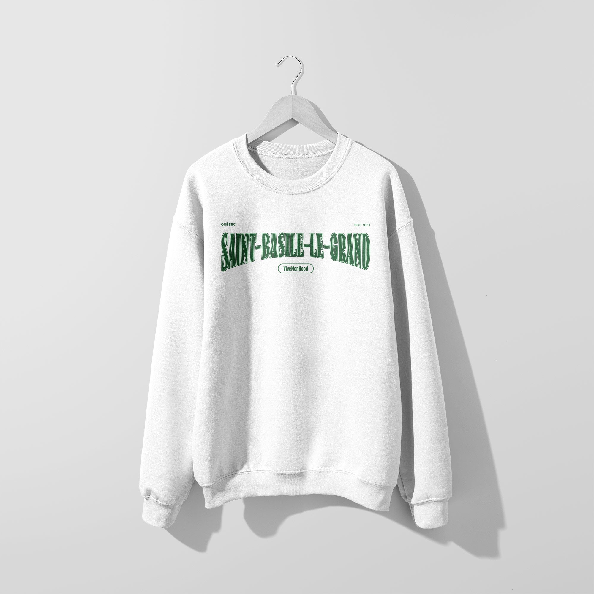 Mon Crew Fit - Adultes - Saint-Basile-Le-Grand - Impression en Vert