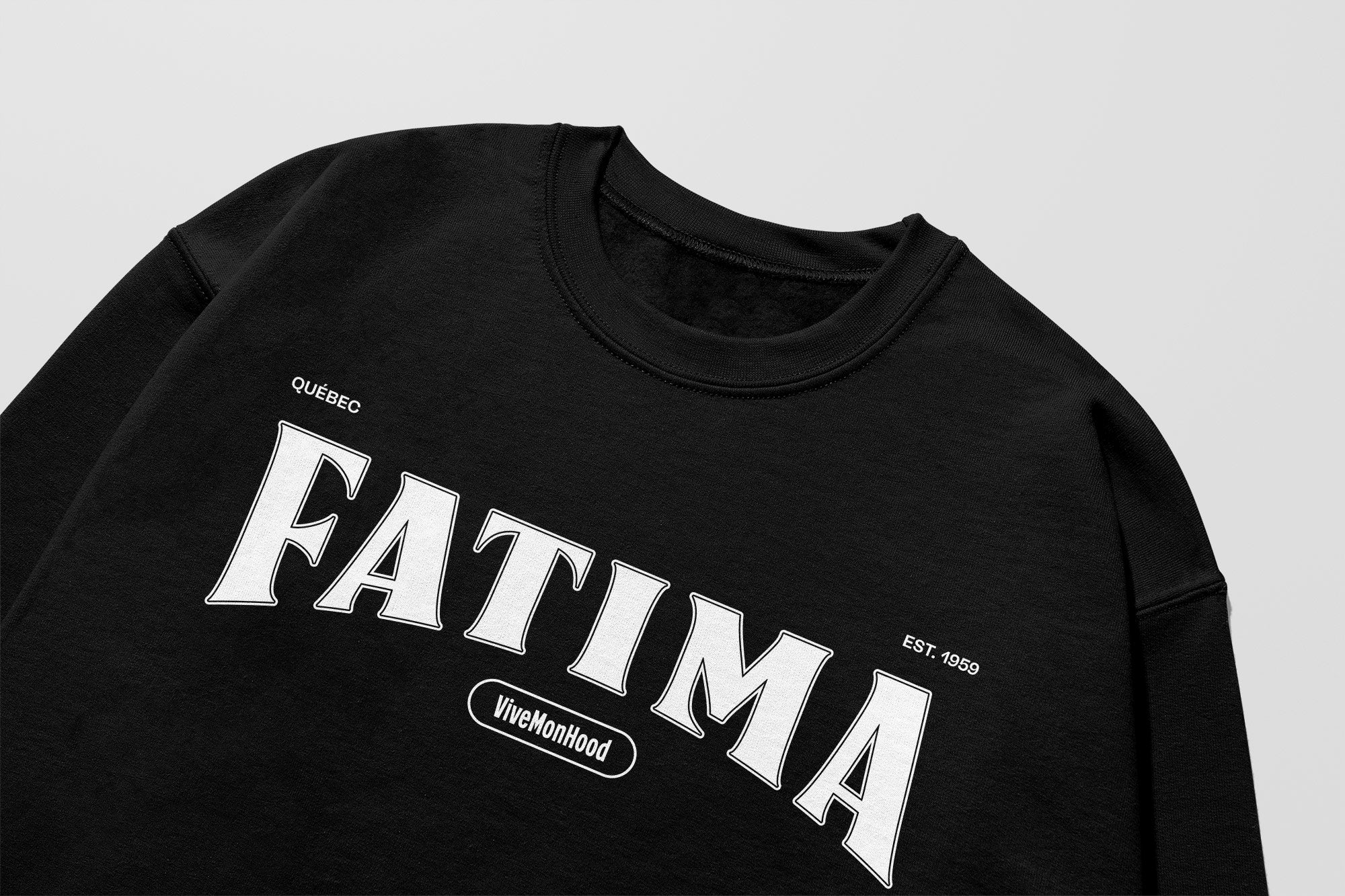 Mon Crew Fit - Adultes - Fatima - Impression en Blanc