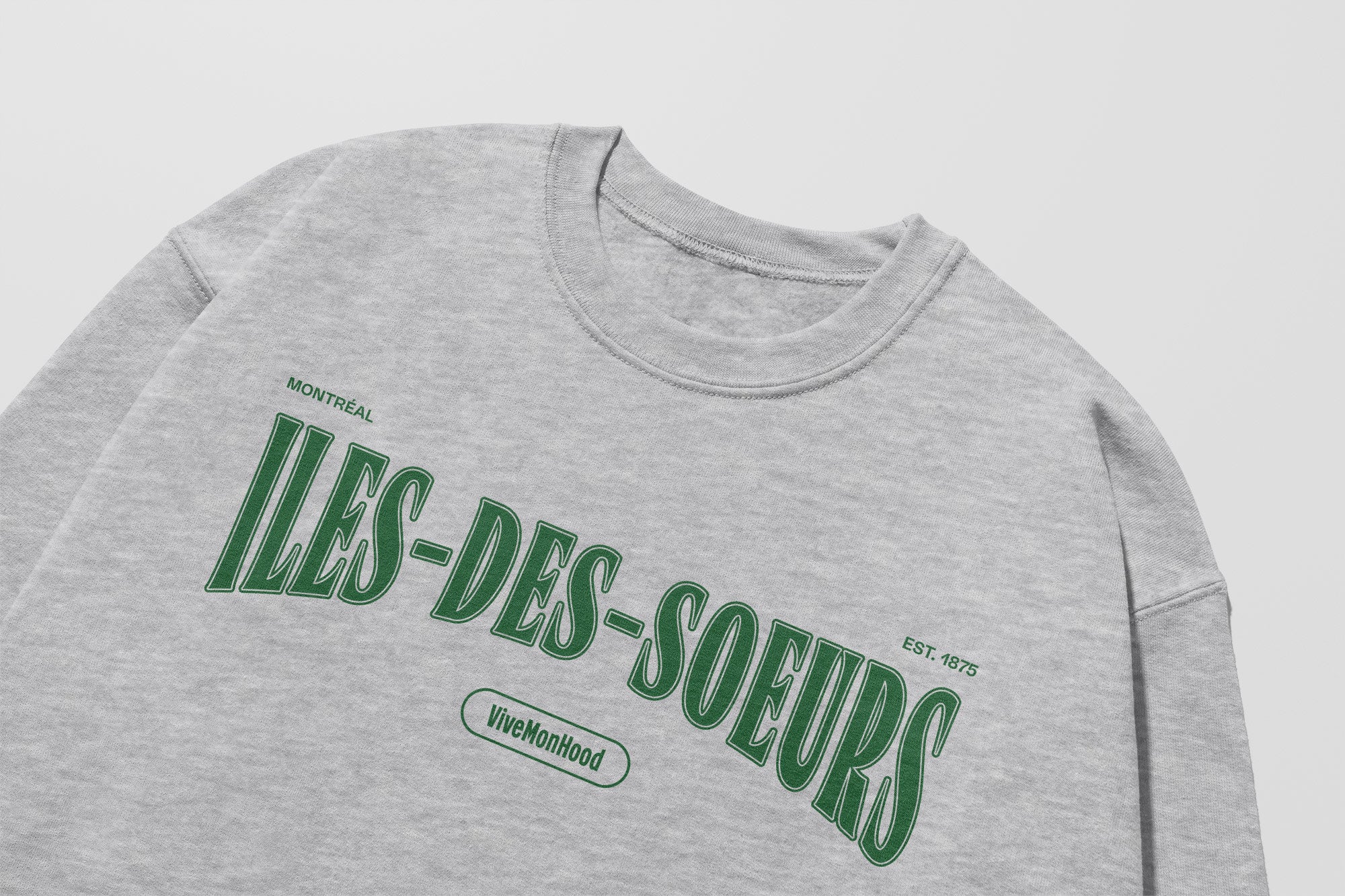 Mon Crew Fit - Adultes - Îles-des-soeurs - Impression en Vert
