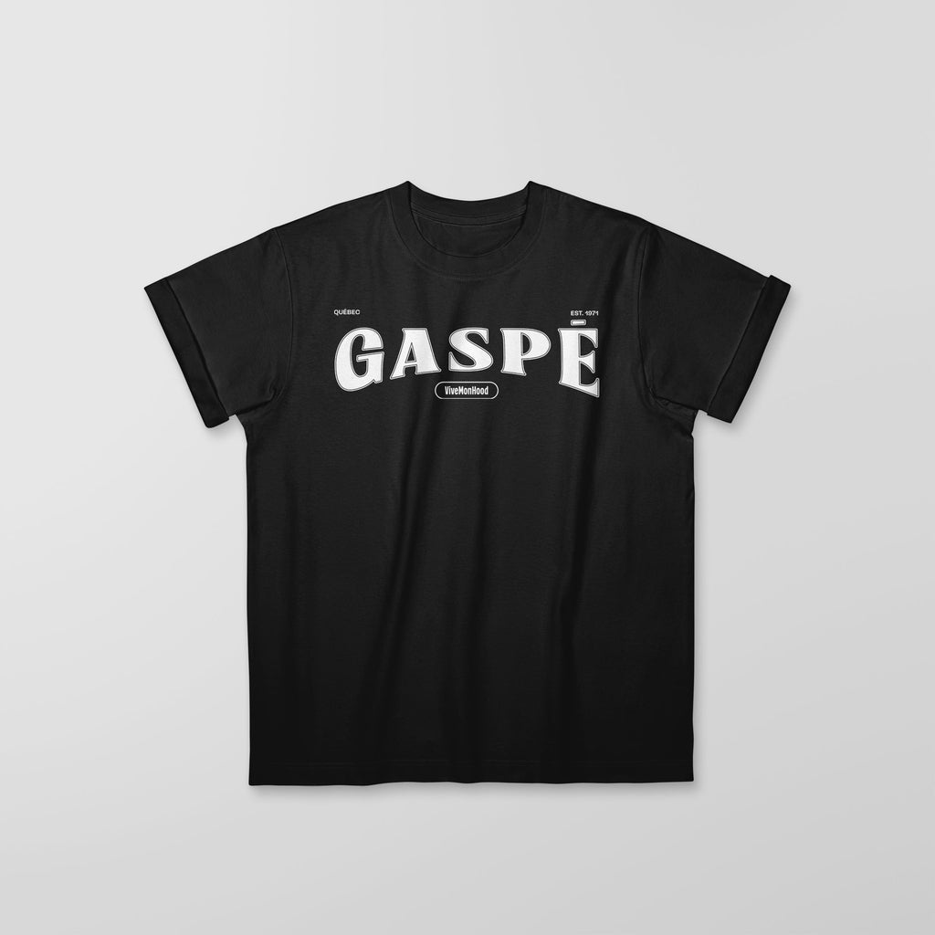 Mon T-Shirt Garçon - Adultes - Gaspé - Impression en Blanc