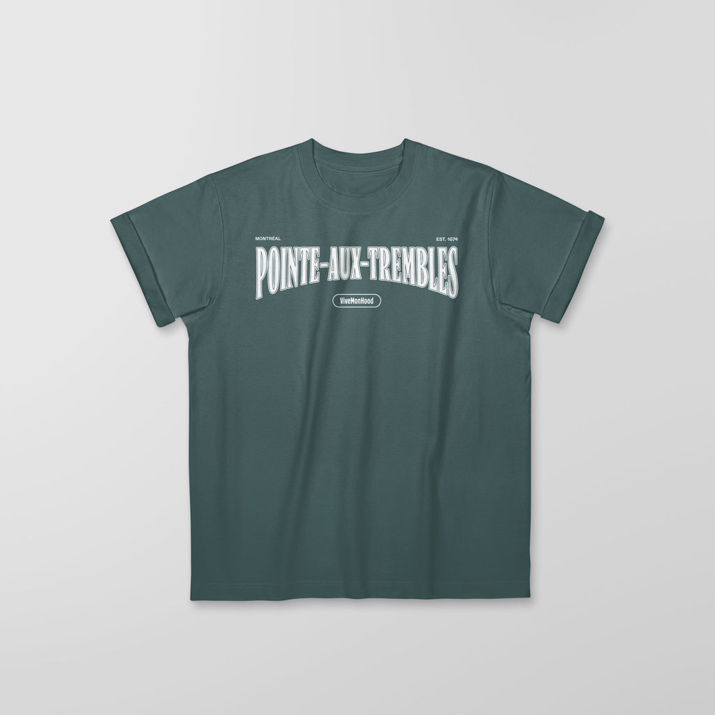 Mon T-Shirt Garçon - Adultes - Pointe-aux-Trembles - Impression en Blanc