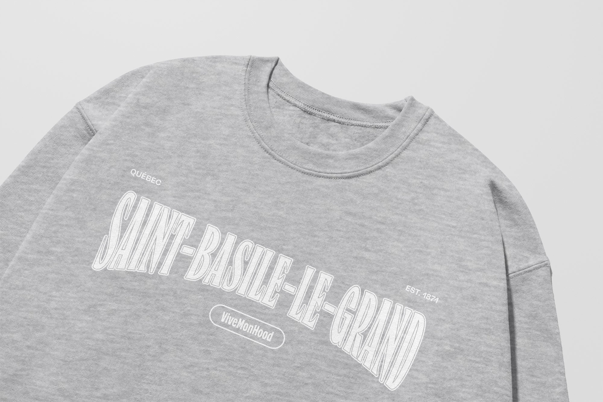 Mon Crew Fit - Enfants - Saint-Basile-Le-Grand - Impression en Blanc