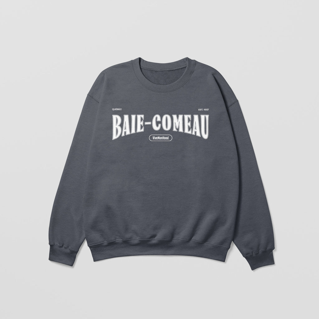 Mon Crew Fit - Enfants - Baie-Comeau - Impression en Blanc