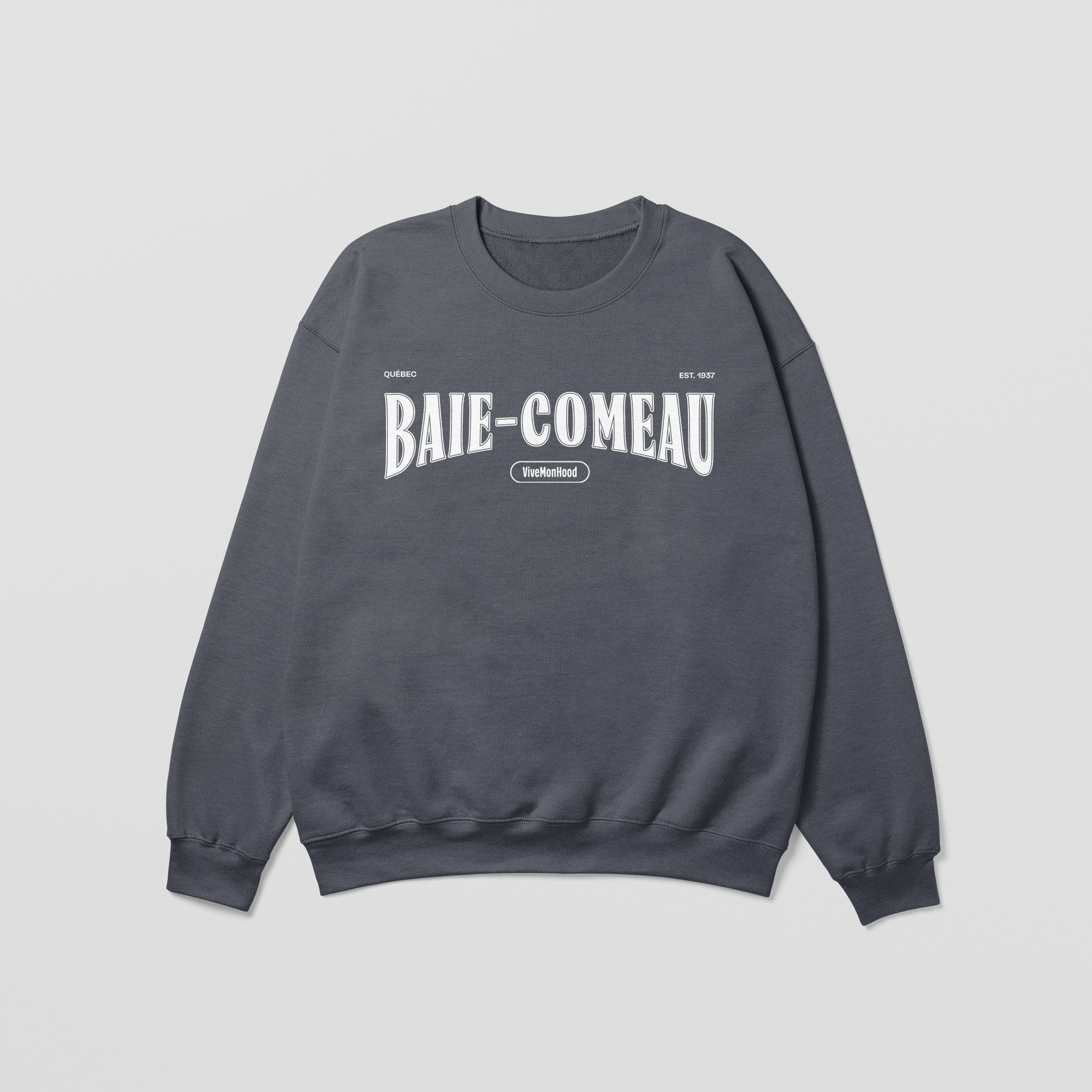 Mon Crew Fit - Enfants - Baie-Comeau - Impression en Blanc
