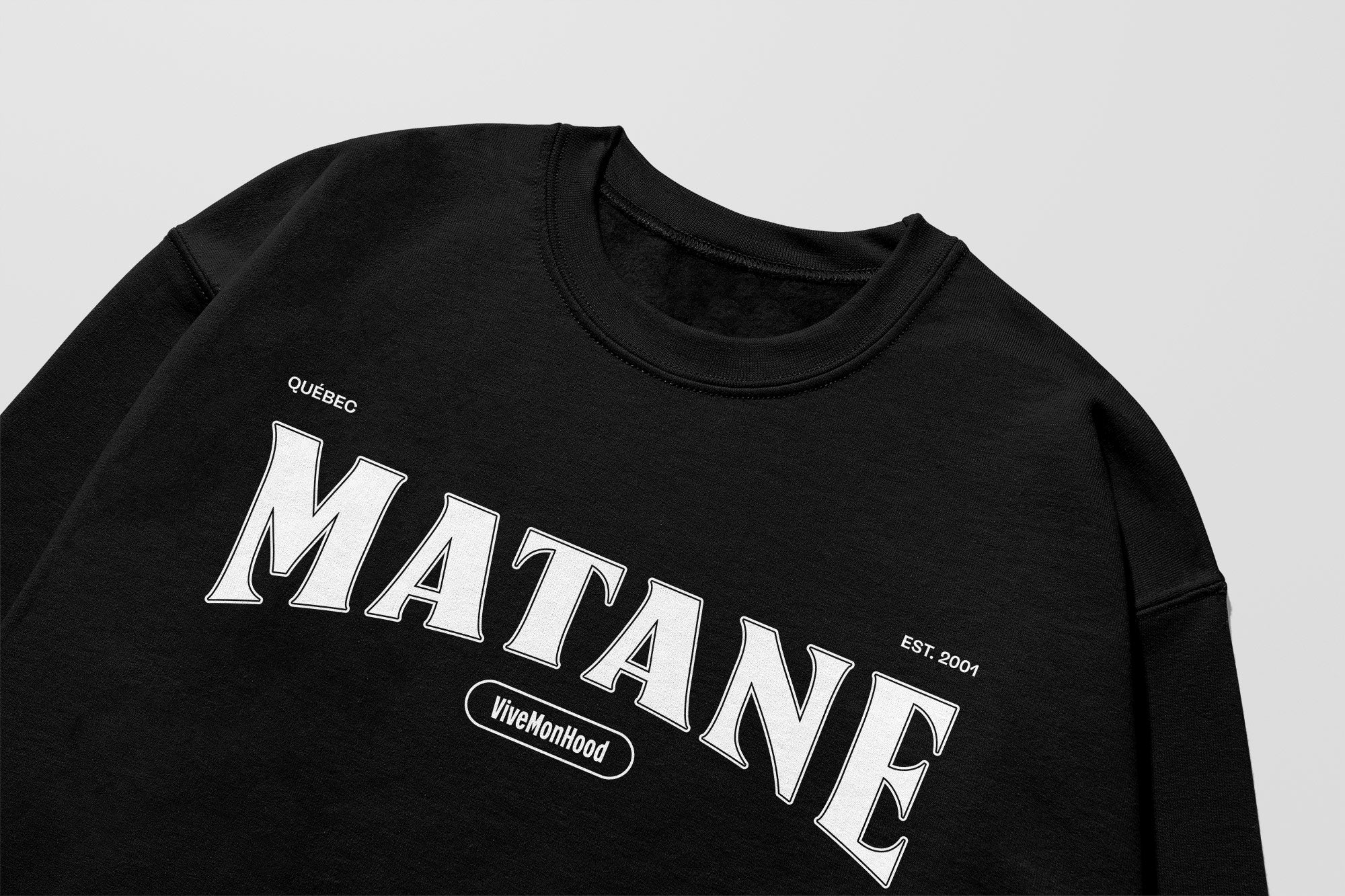 Mon Crew Confort - Adultes - Matane - Impression en Blanc