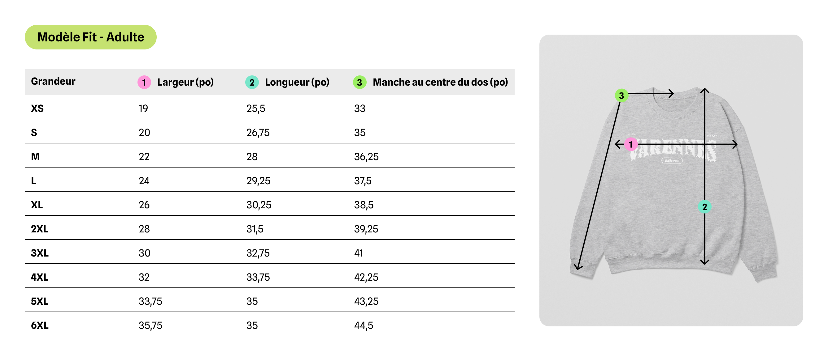 Mon Crew Fit - Hochelaga - Adulte - Blanc - Sport Gray