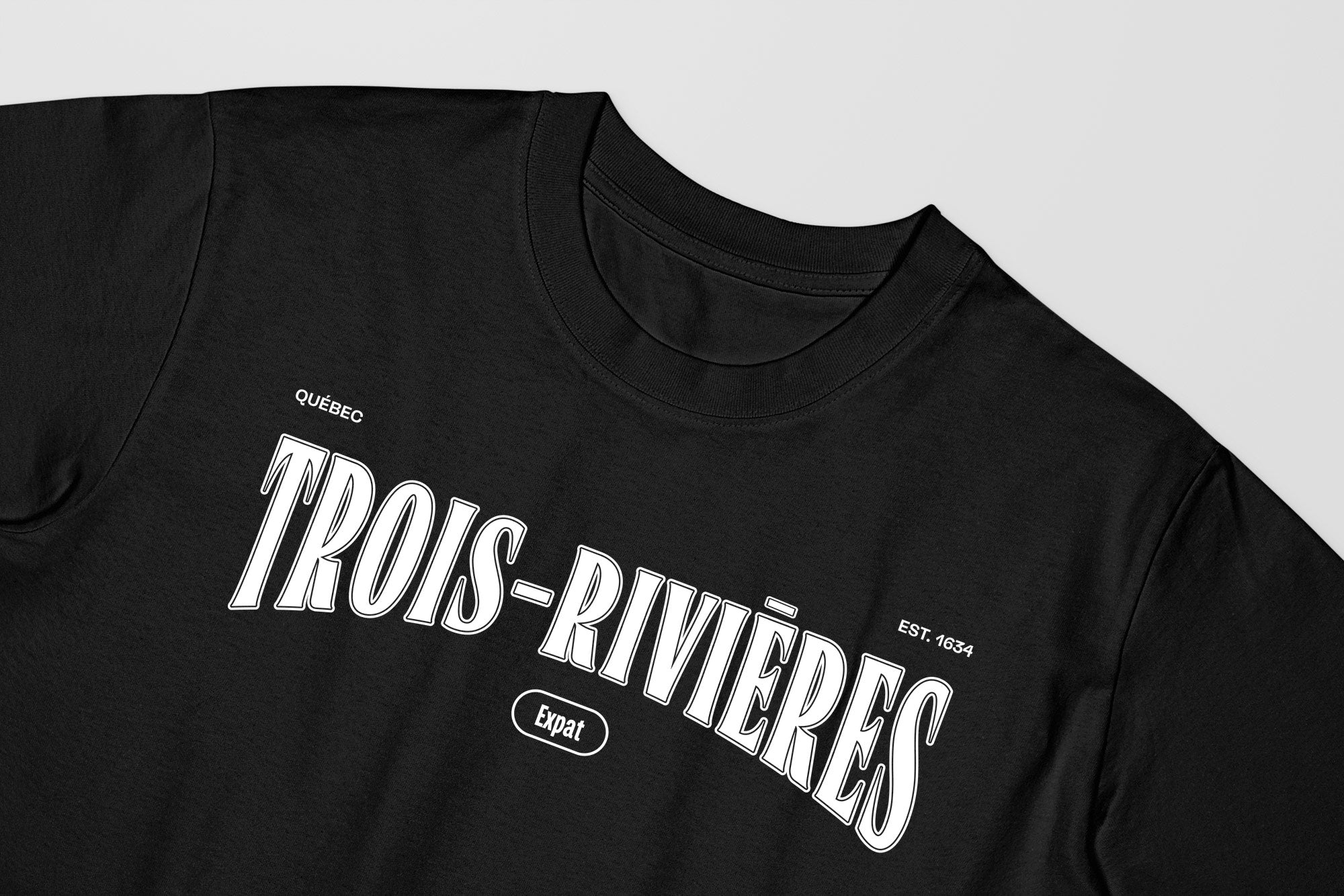 Mon T-Shirt Garçon - Adultes - Trois-Rivières - Impression en Blanc