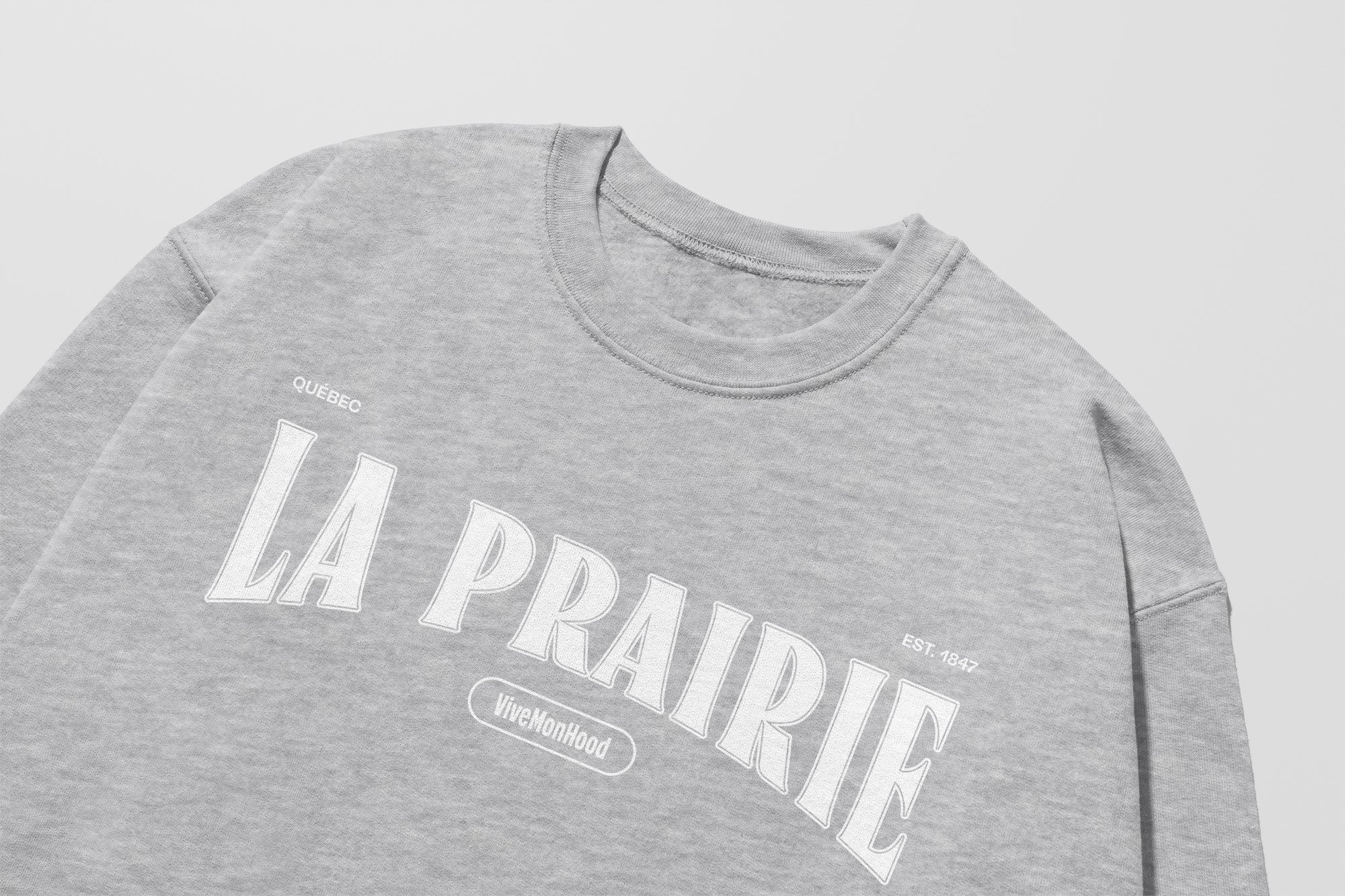 Mon Crew Fit - Adultes - La Prairie - Impression en Blanc