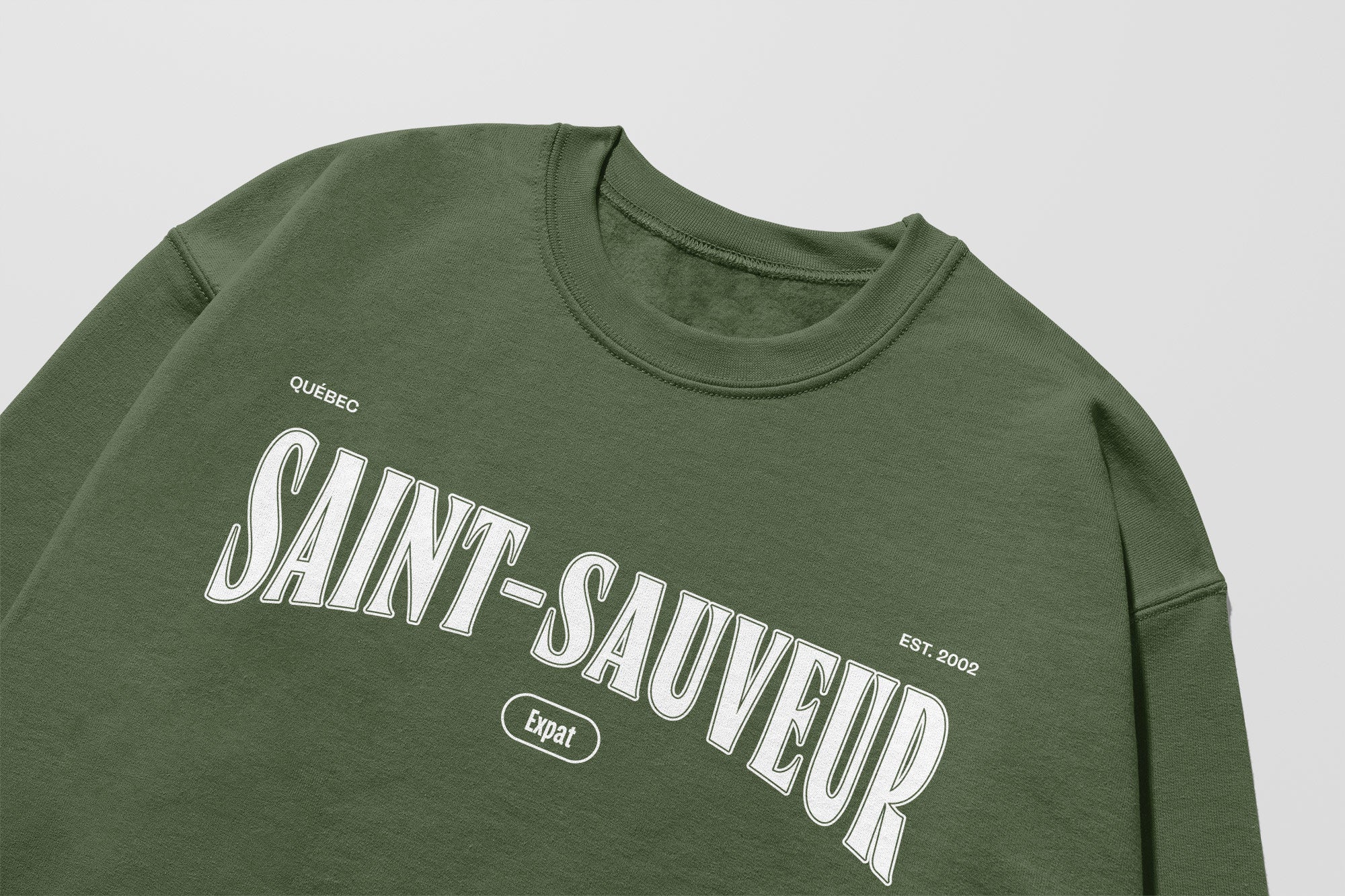 Mon Crew Confort - Adultes - Saint-Sauveur - Impression en Blanc
