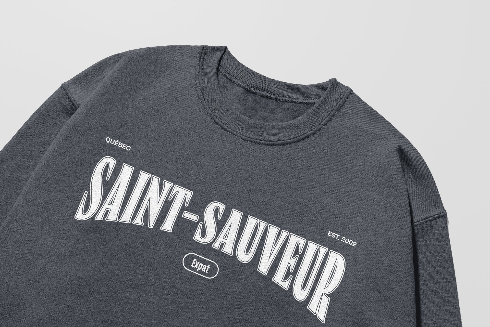 Mon Crew Fit - Enfants - Saint-Sauveur - Impression en Blanc