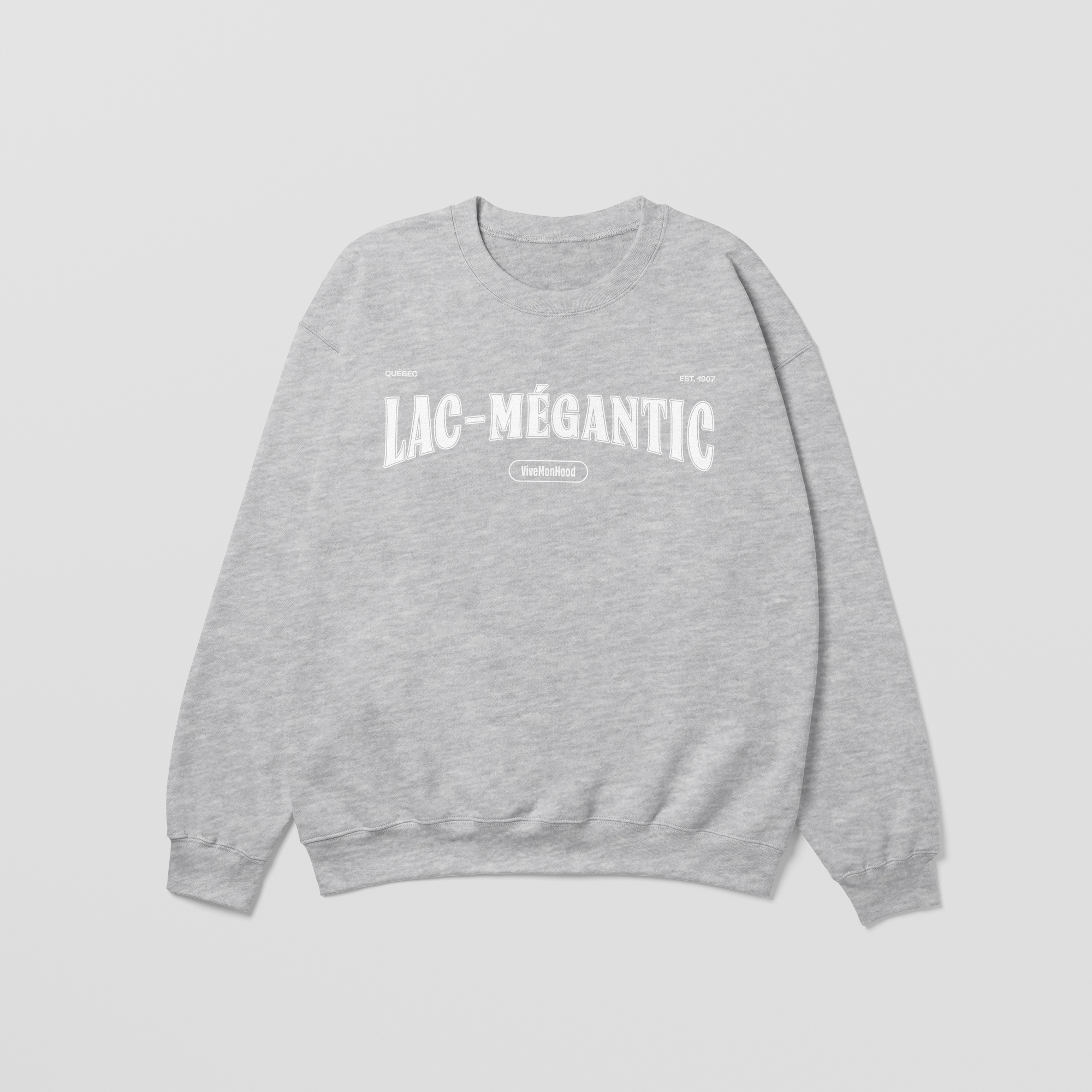 Mon Crew Fit - Lac-Megantic - Enfant - Blanc - Sport Gray