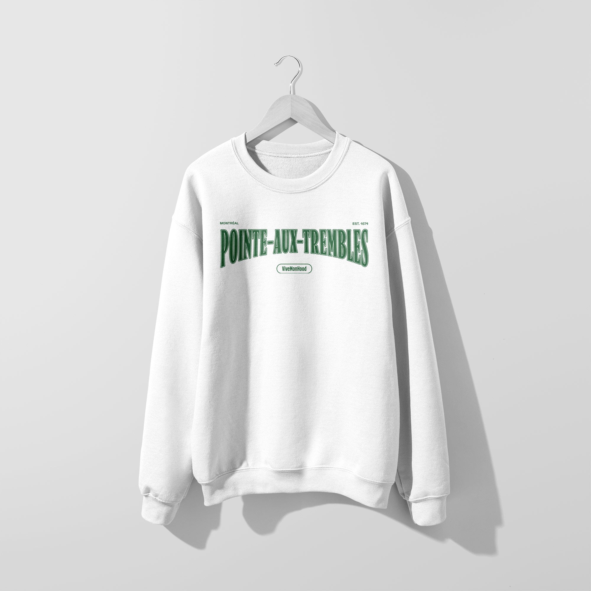 Mon Crew Fit - Adultes - Pointe-aux-Trembles - Impression en Vert