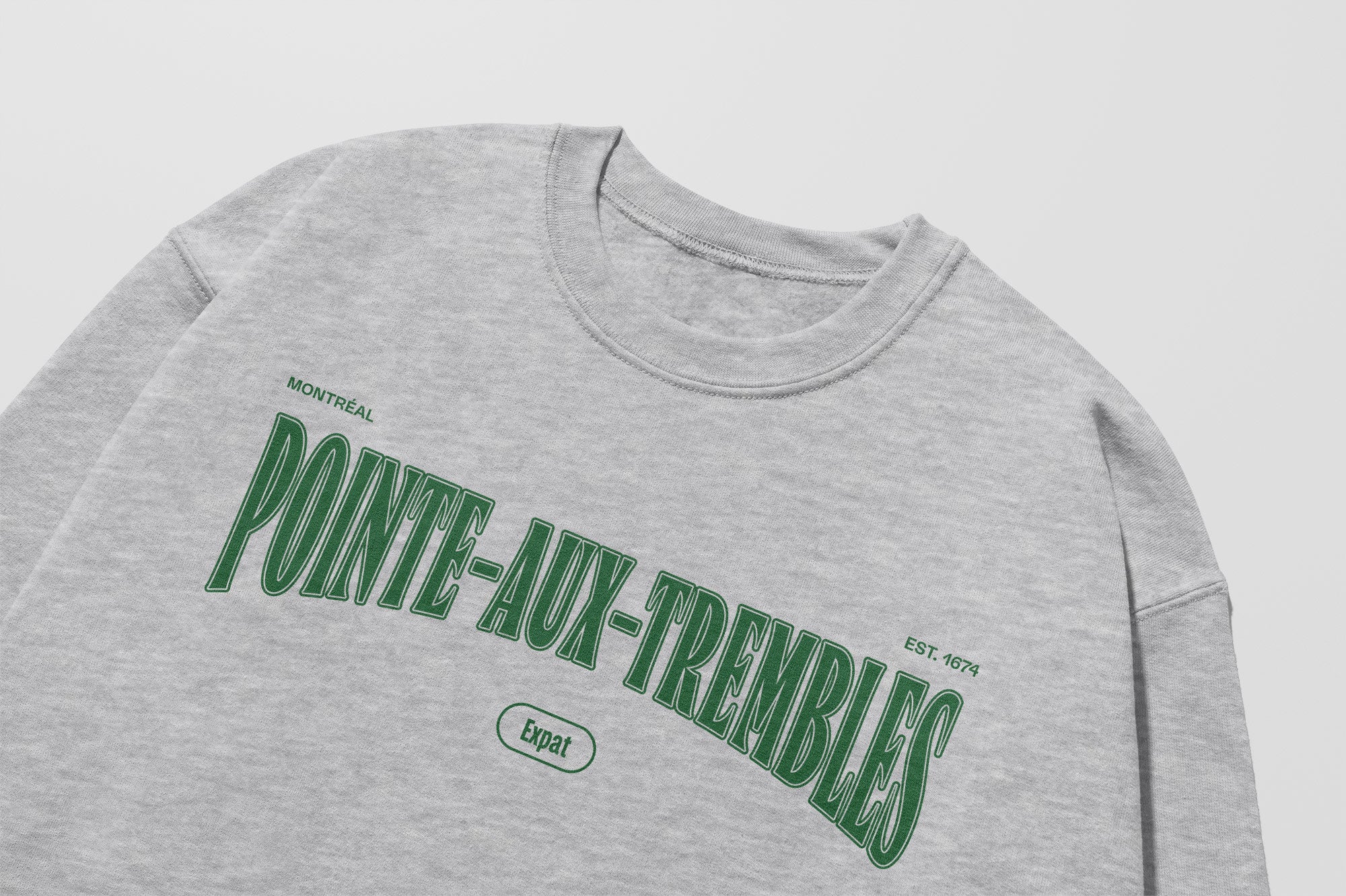 Mon Crew Fit - Adultes - Pointe-aux-Trembles - Impression en Vert