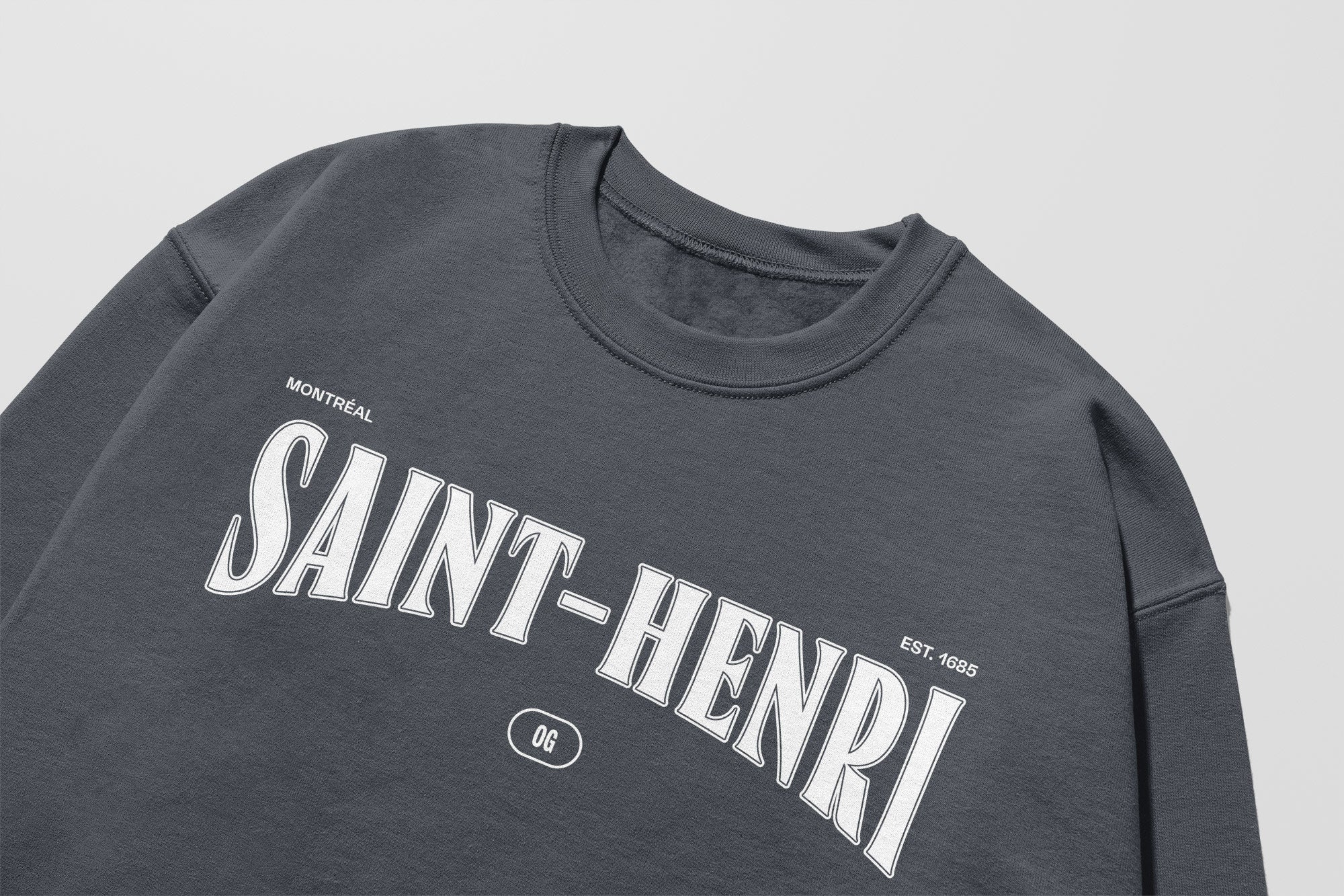 Mon Crew Fit - Enfants - Saint-Henri - Impression en Blanc