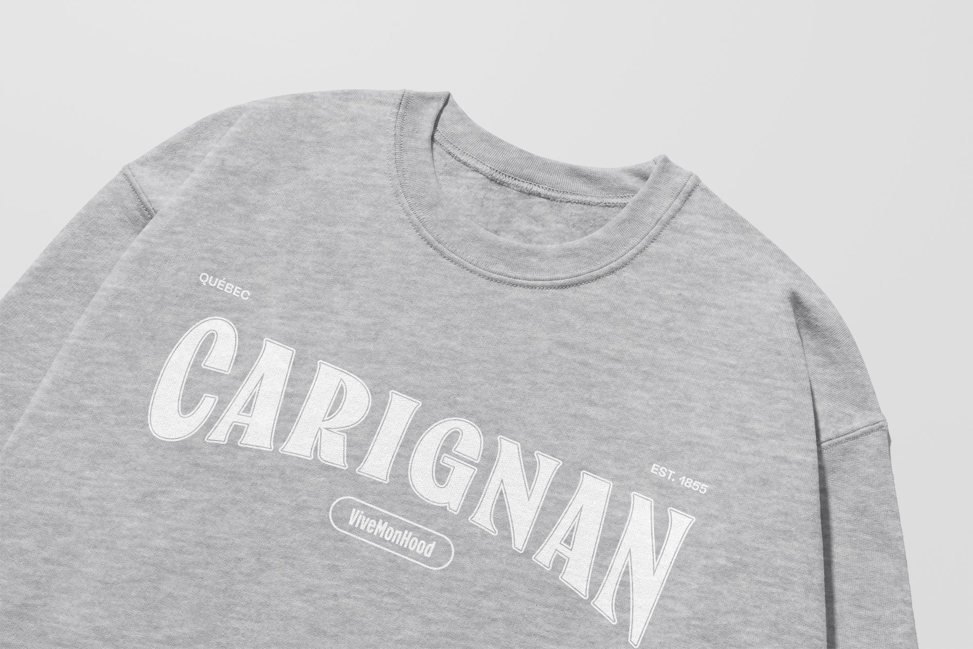 Mon Crew Fit - Adultes - Carignan - Impression en Blanc