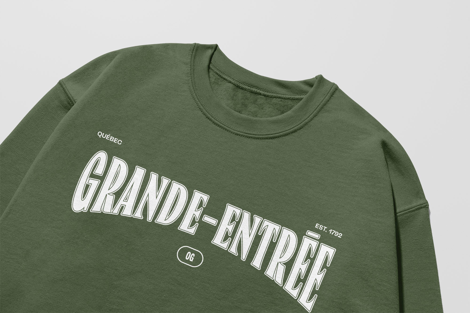 Mon Crew Confort - Adultes - Grande-Entree - Impression en Blanc