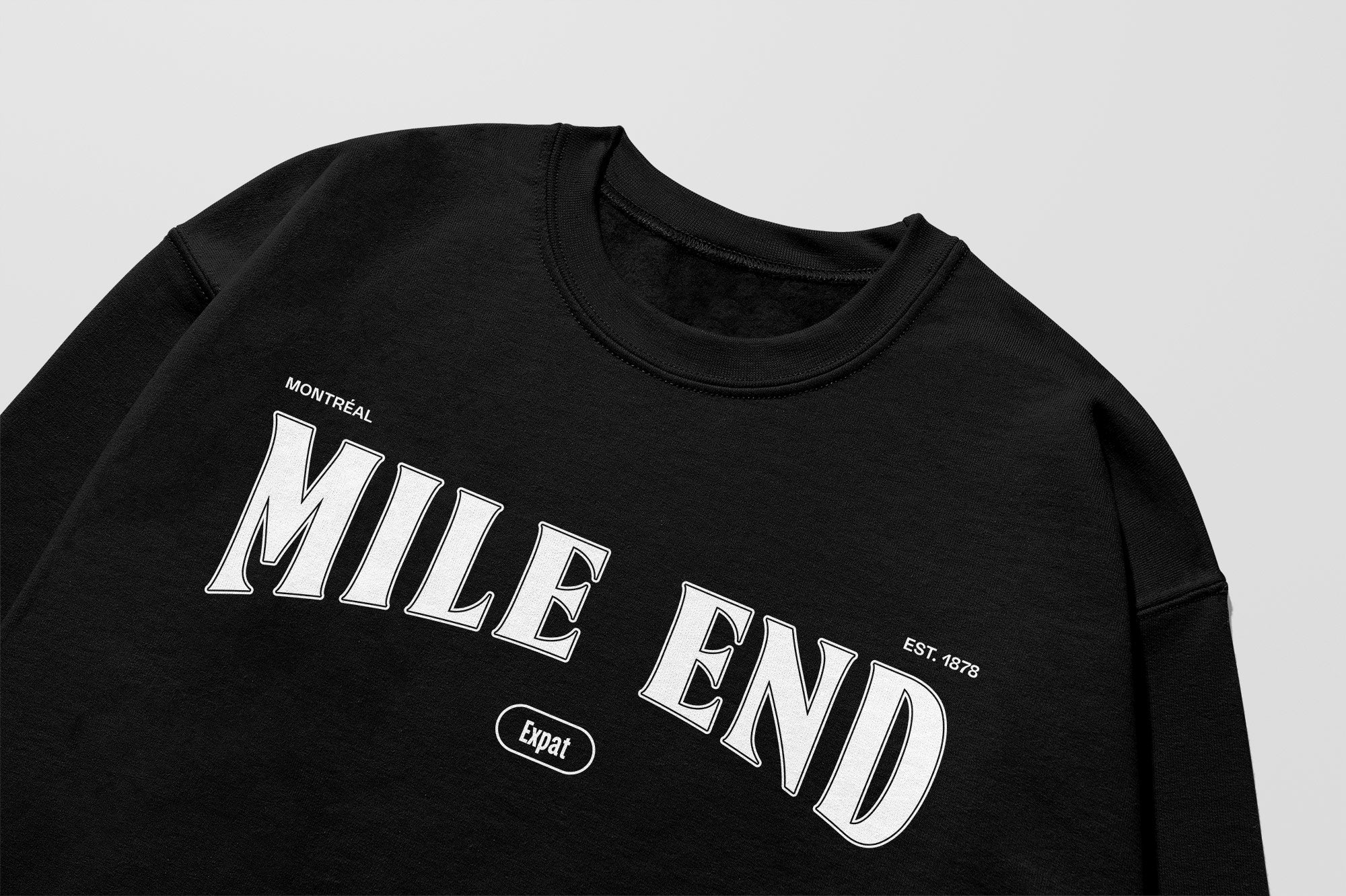 Mon Crew Confort - Adultes - Mile End - Impression en Blanc