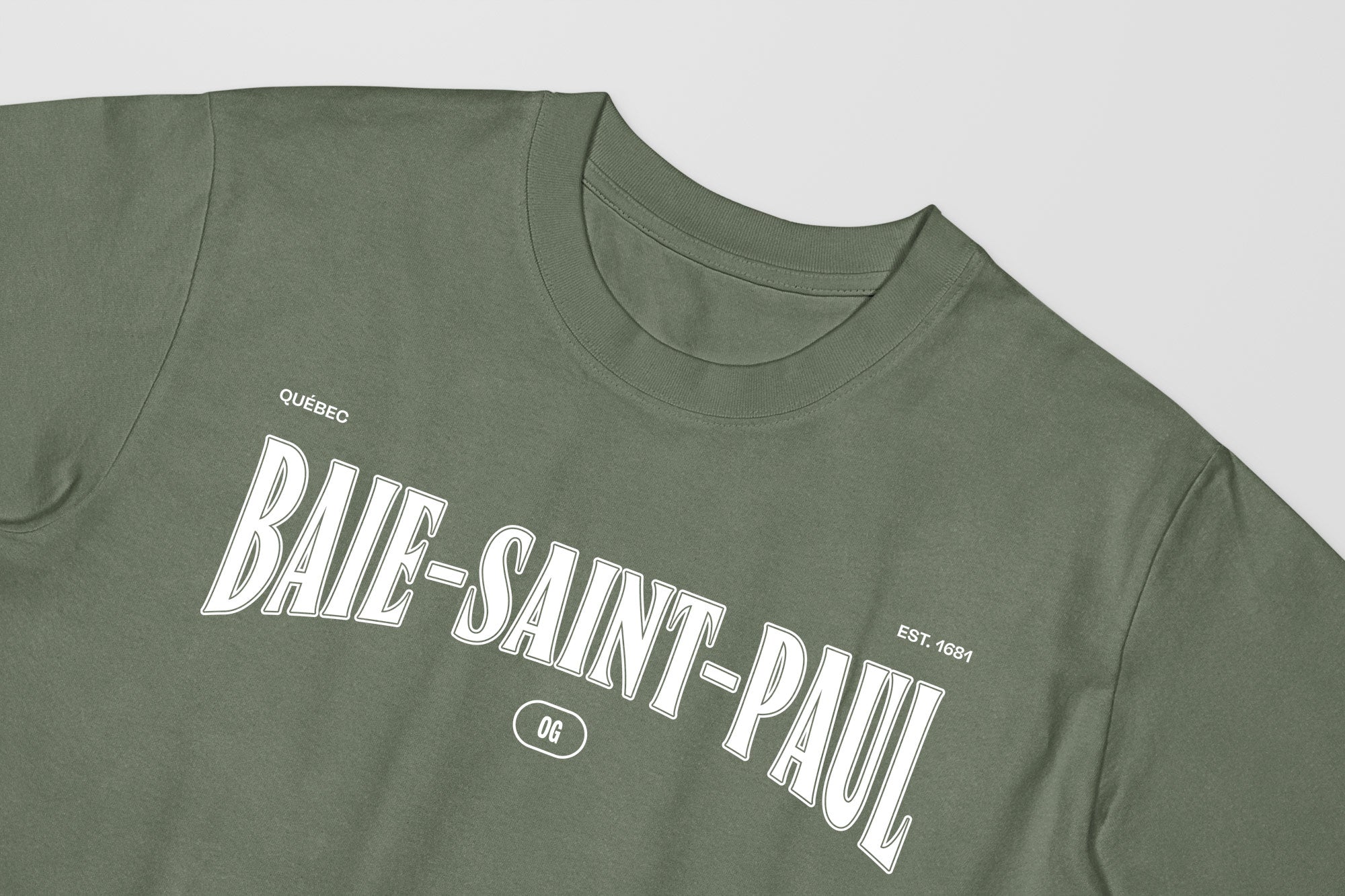 Mon T-Shirt Garçon - Adultes - Baie-Saint-Paul - Impression en Blanc