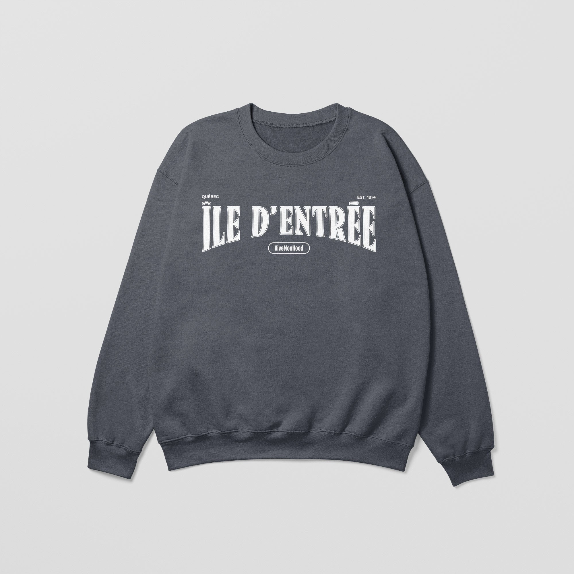 Mon Crew Fit - Enfants - Ile d'entree - Impression en Blanc