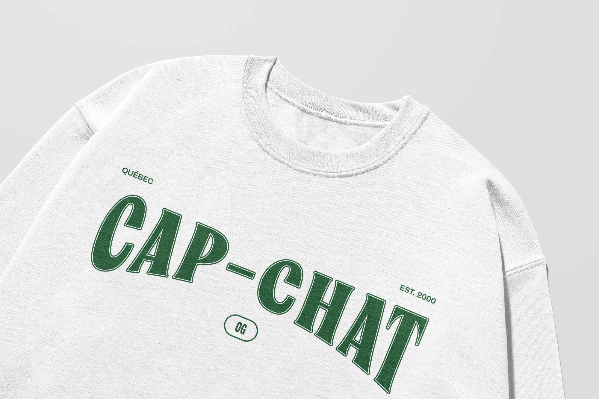 Mon Crew Fit - Adultes - Cap-Chat - Impression en Vert