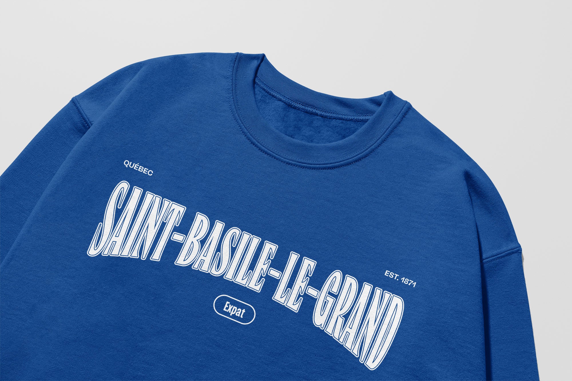 Mon Crew Confort - Adultes - Saint-Basile-Le-Grand - Impression en Blanc
