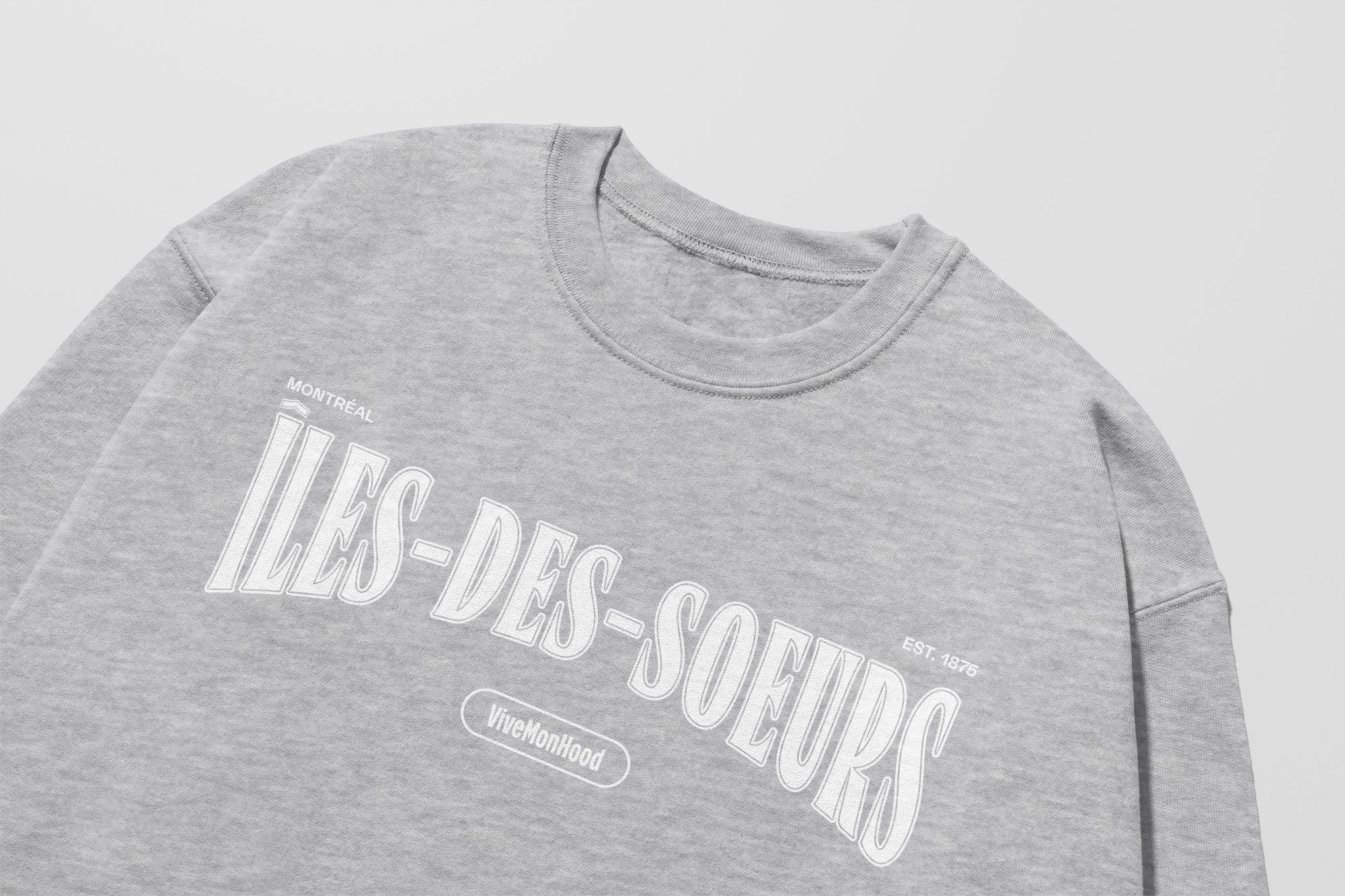 Mon Crew Fit - Enfants - Îles-des-soeurs - Impression en Blanc