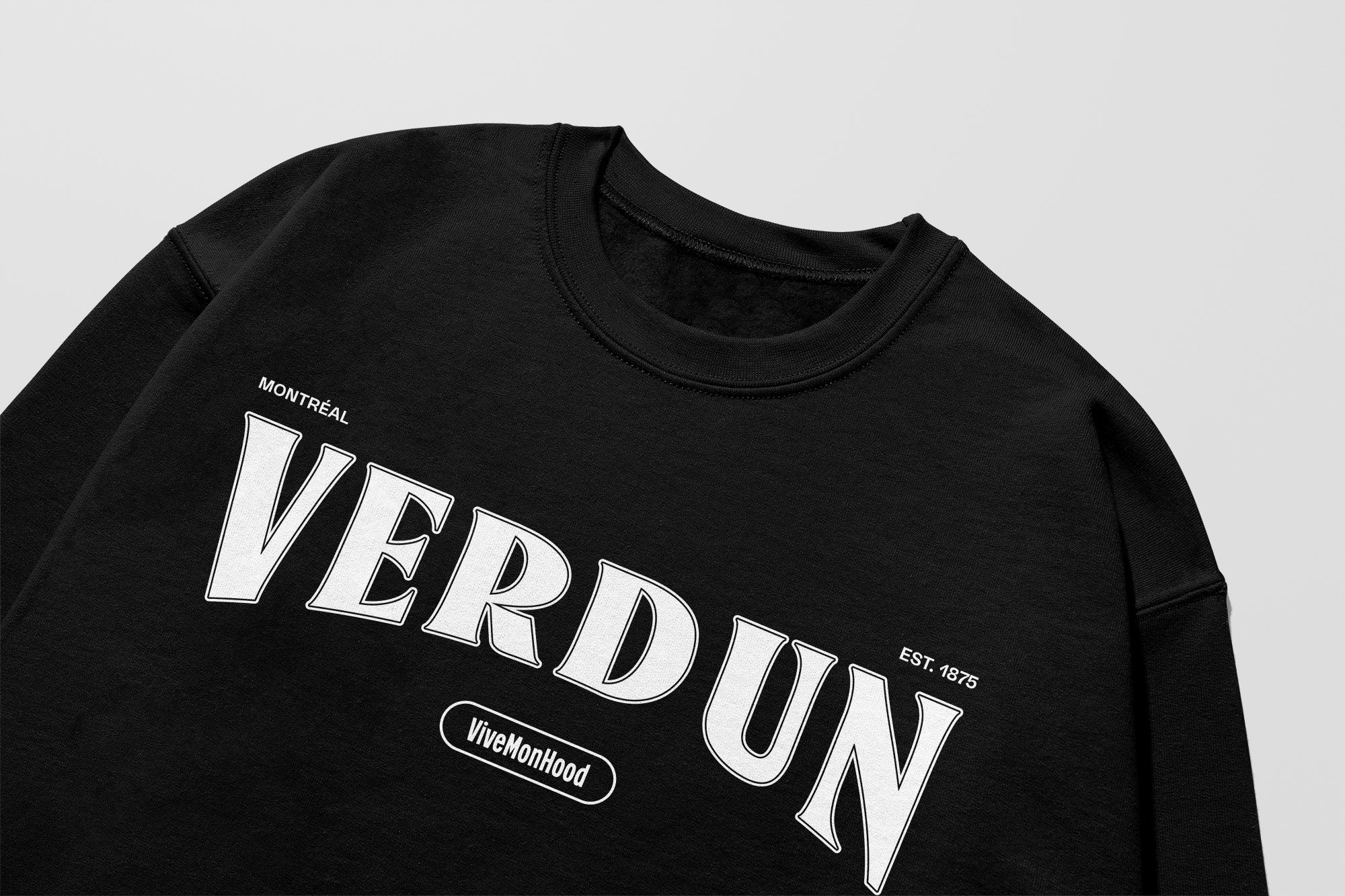 Mon Crew Confort - Adultes - Verdun - Impression en Blanc