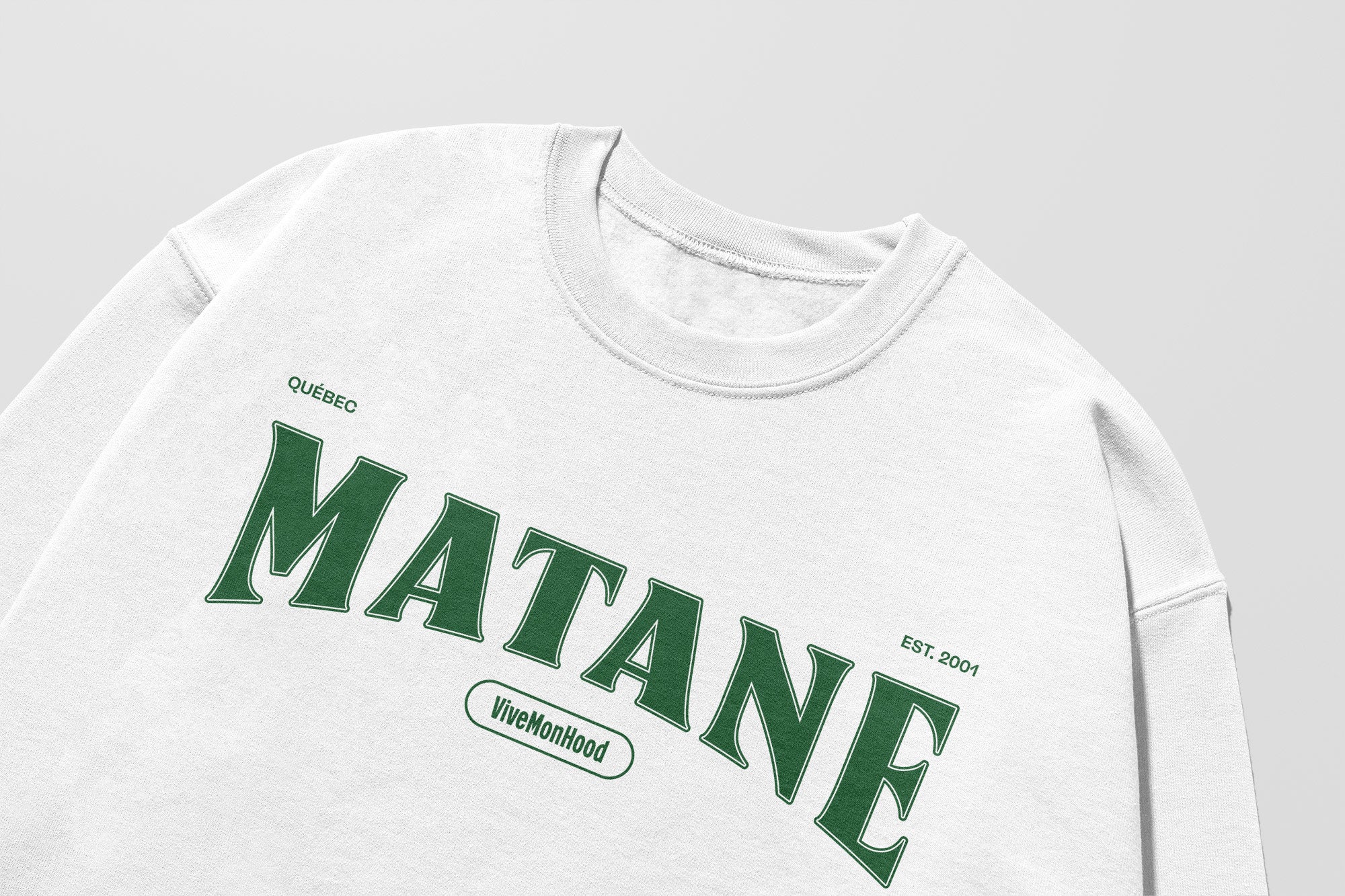Mon Crew Fit - Adultes - Matane - Impression en Vert