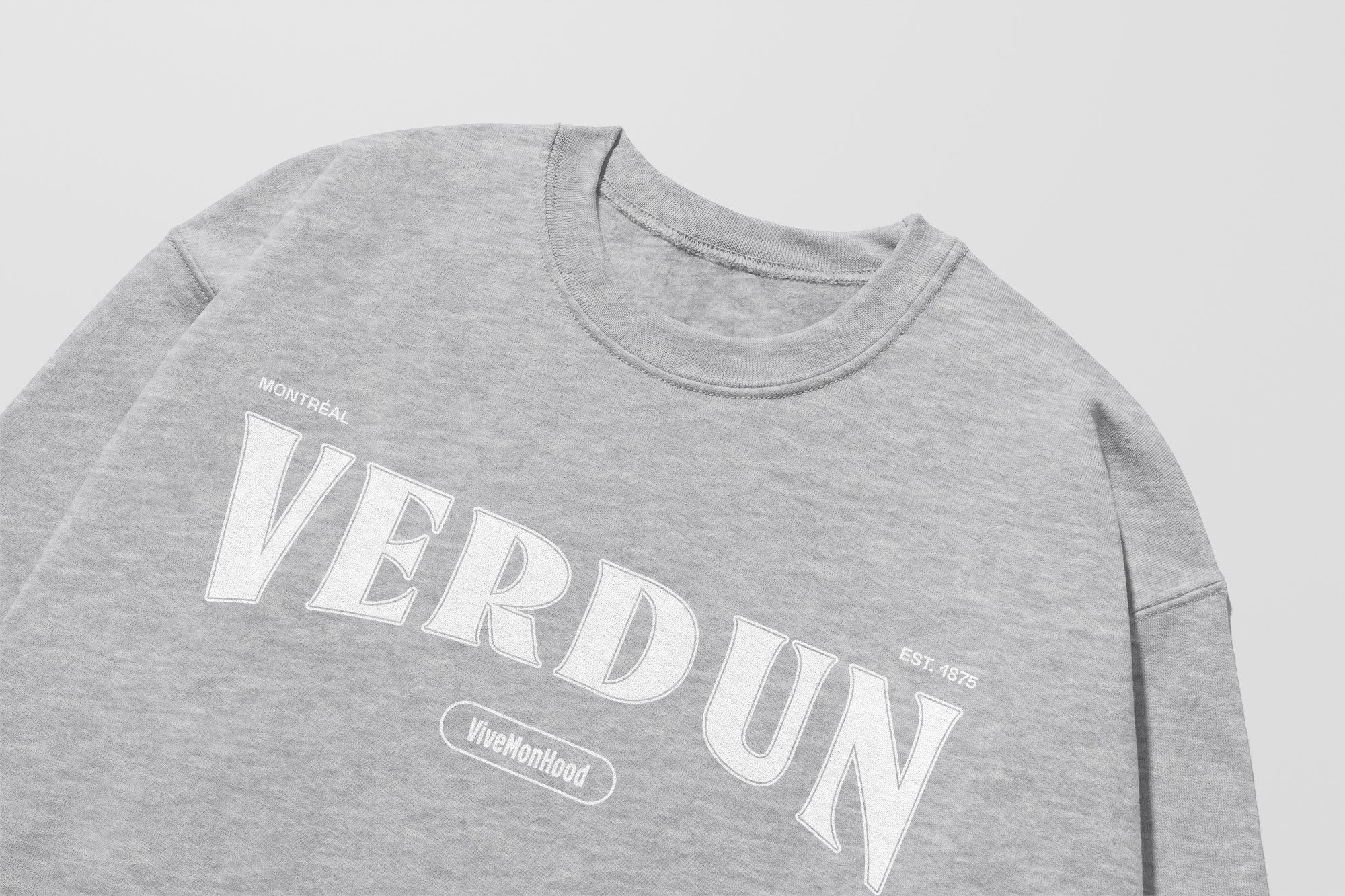 Mon Crew Fit - Enfants - Verdun - Impression en Blanc