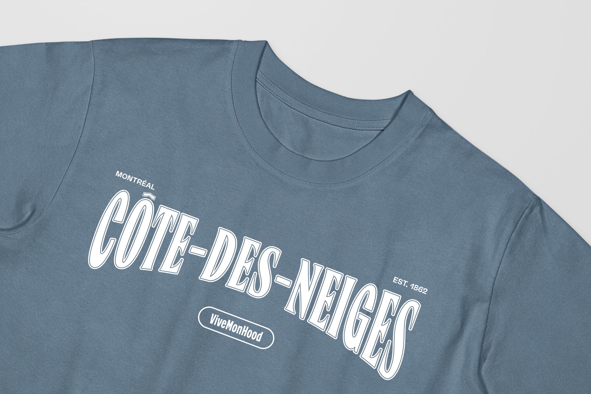 Mon T-Shirt Garçon - Adultes - Côte-des-Neiges - Impression en Blanc