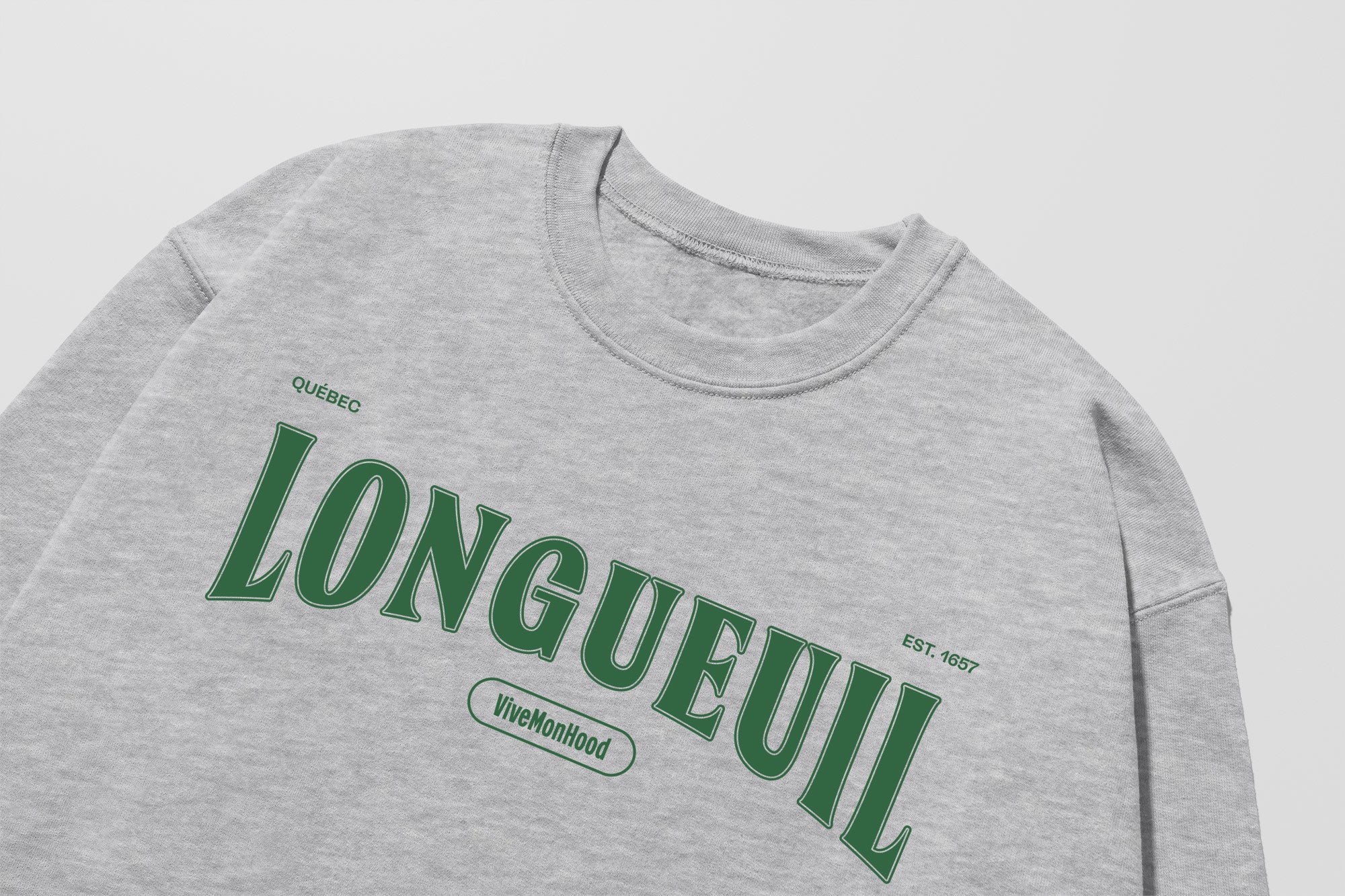Mon Crew Fit - Adultes - Longueuil - Impression en Vert