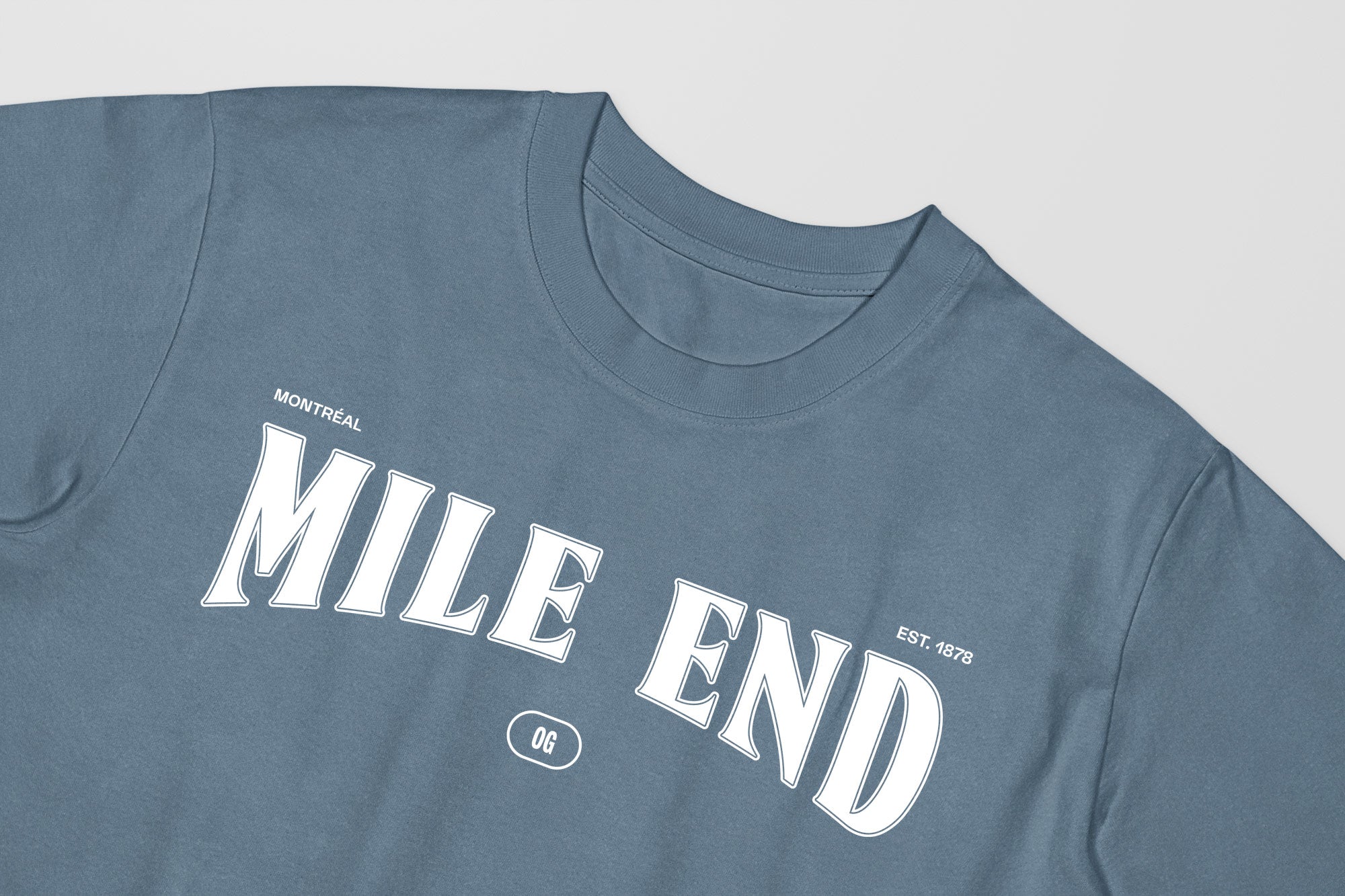 Mon T-Shirt Garçon - Adultes - Mile End - Impression en Blanc