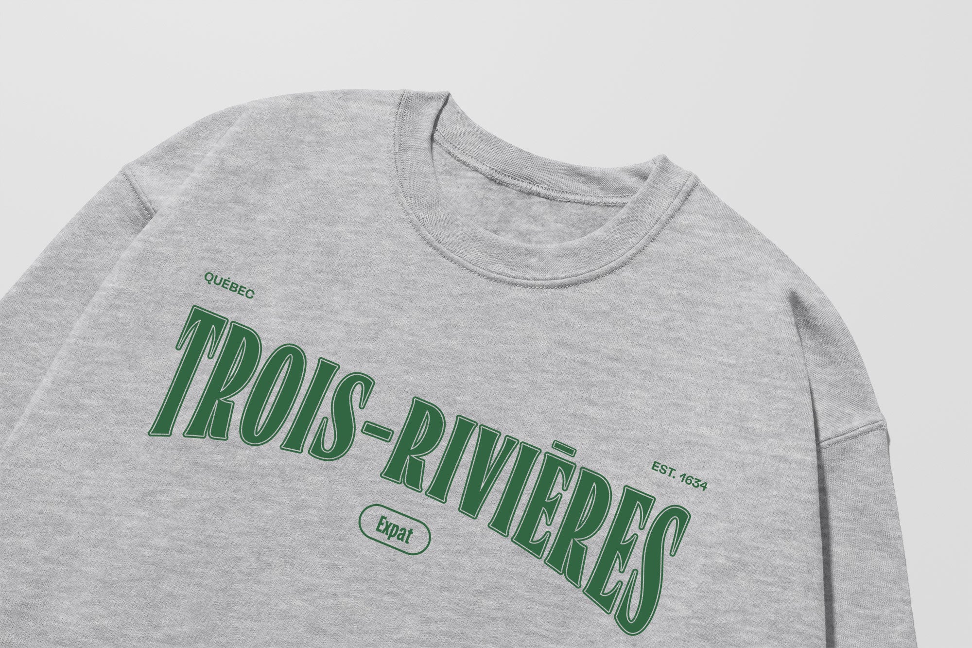 Mon Crew Fit - Adultes - Trois-Rivières - Impression en Vert