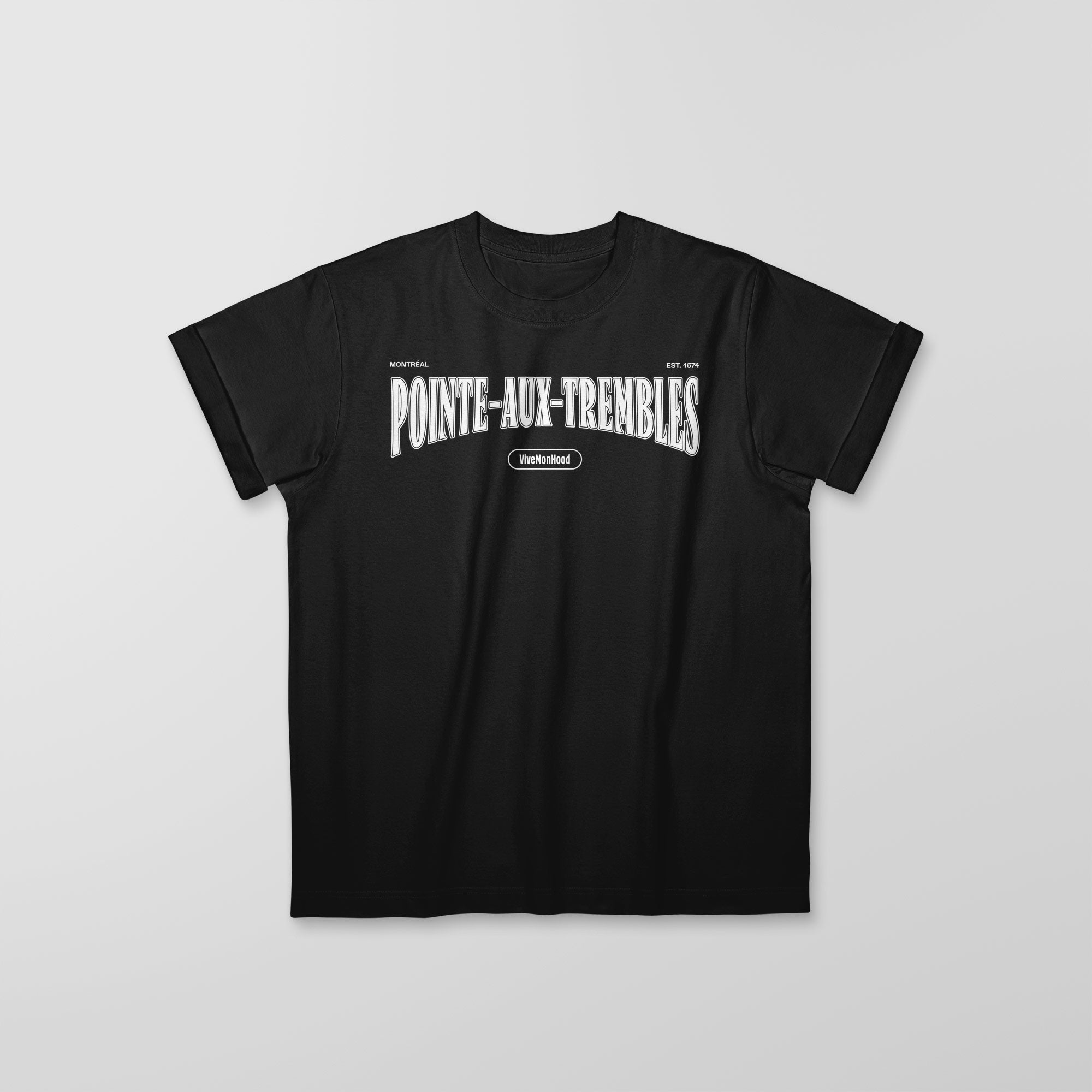 Mon T-Shirt Garçon - Adultes - Pointe-aux-Trembles - Impression en Blanc