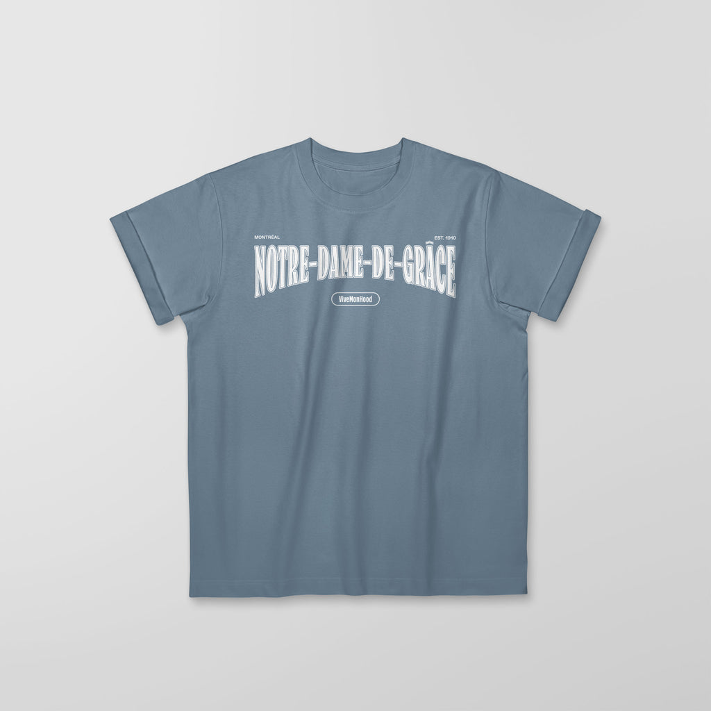 Mon T-Shirt Garçon - Adultes - Notre-Dame-de-Grace - Impression en Blanc