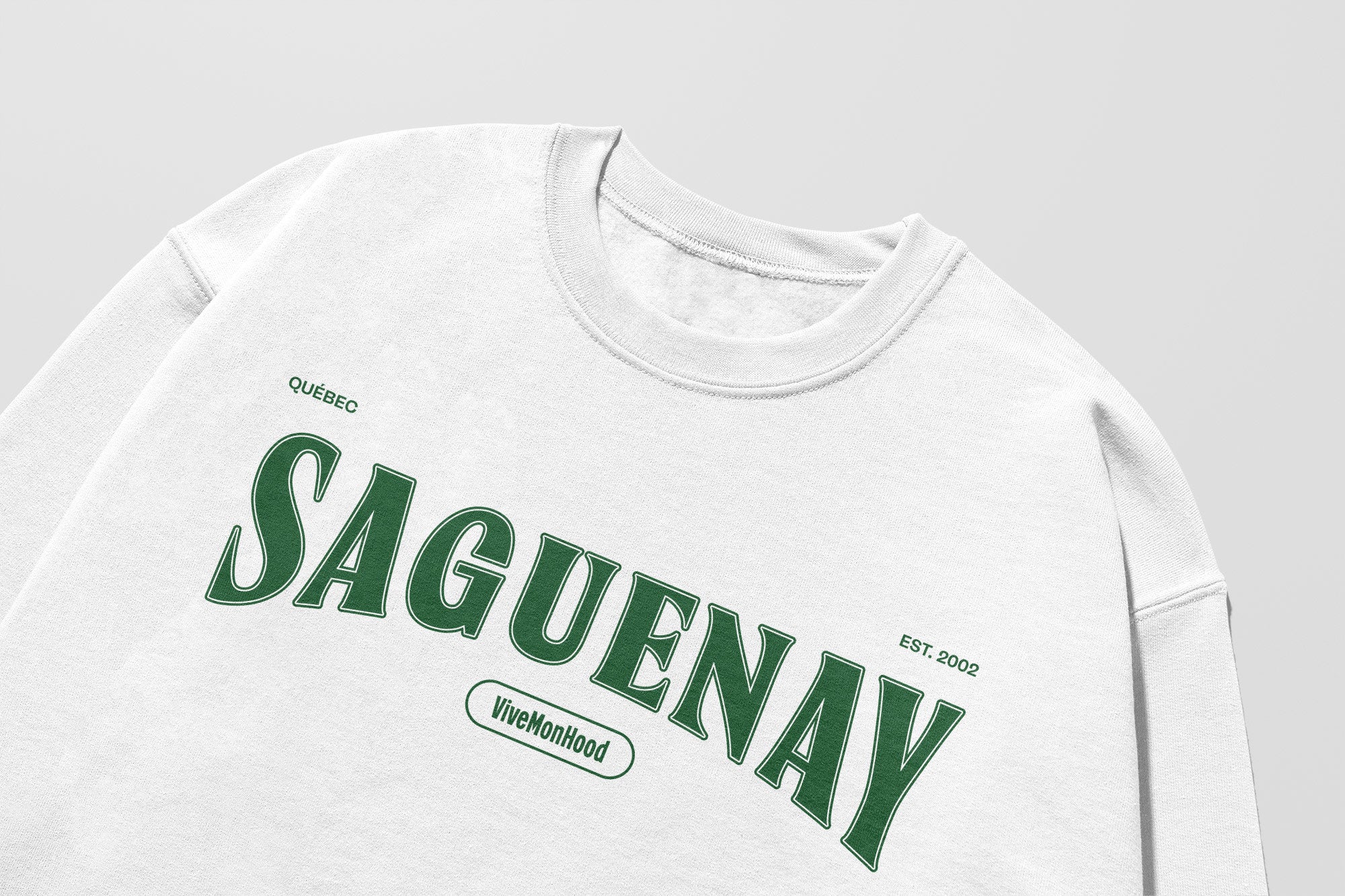 Mon Crew Fit - Adultes - Saguenay - Impression en Vert