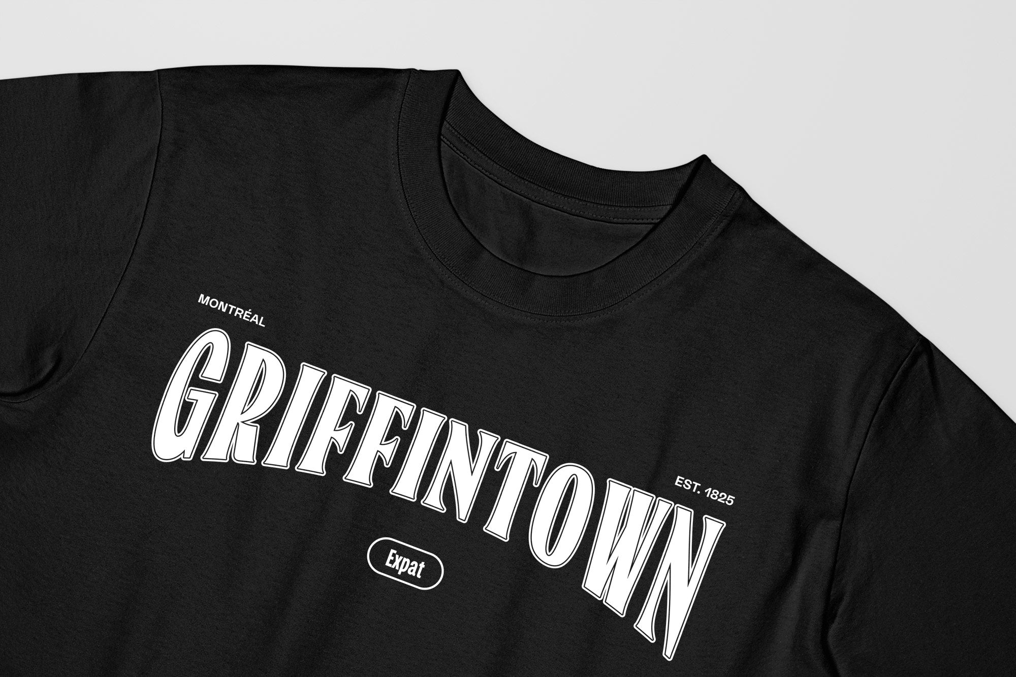 Mon T-Shirt Garçon - Adultes - Griffintown - Impression en Blanc