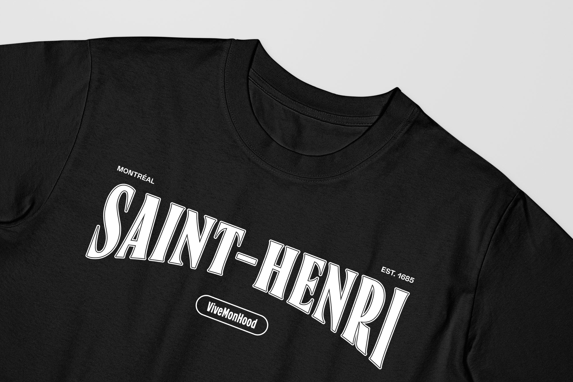 Mon T-Shirt Garçon - Adultes - Saint-Henri - Impression en Blanc
