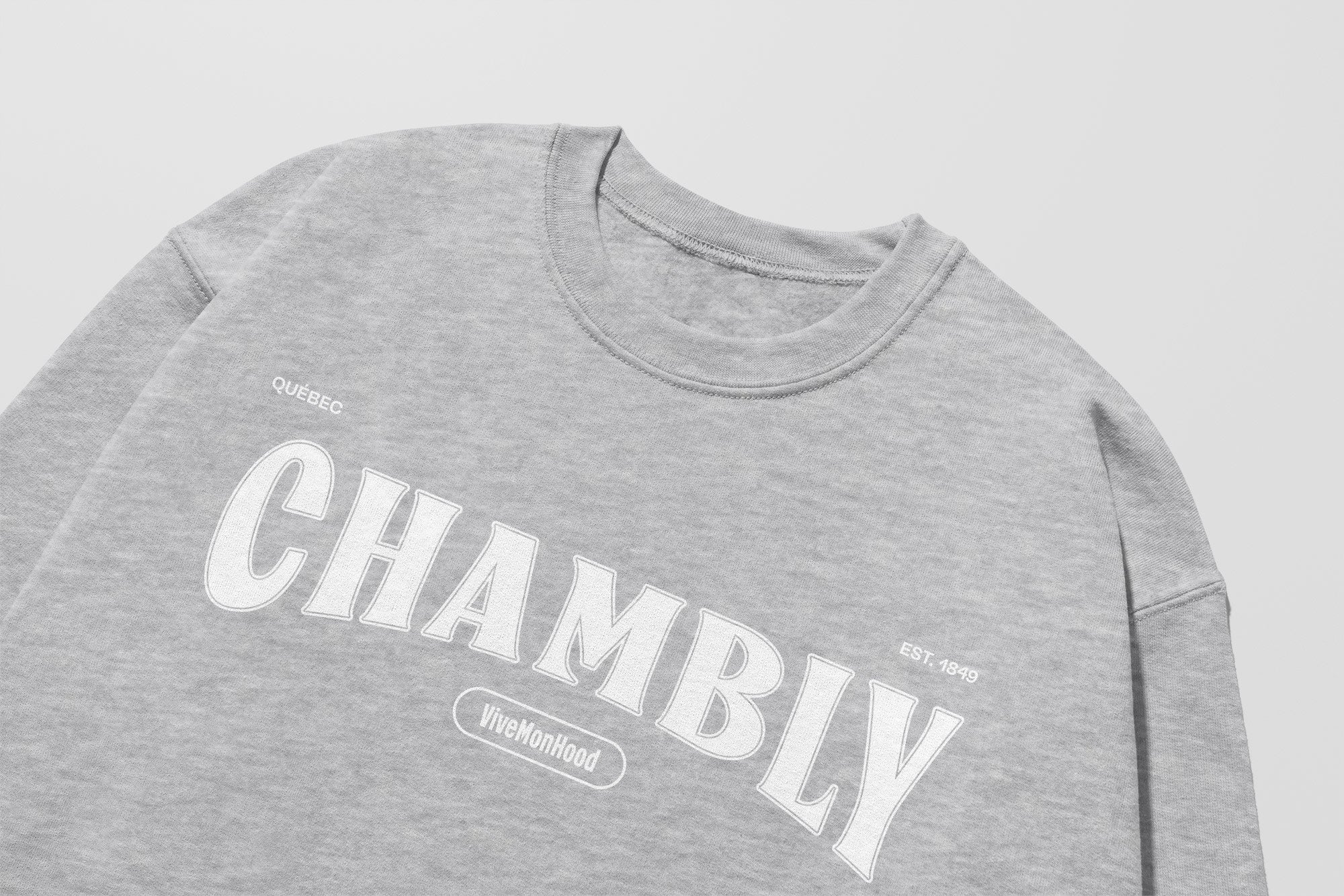 Mon Crew Fit - Adultes - Chambly - Impression en Blanc
