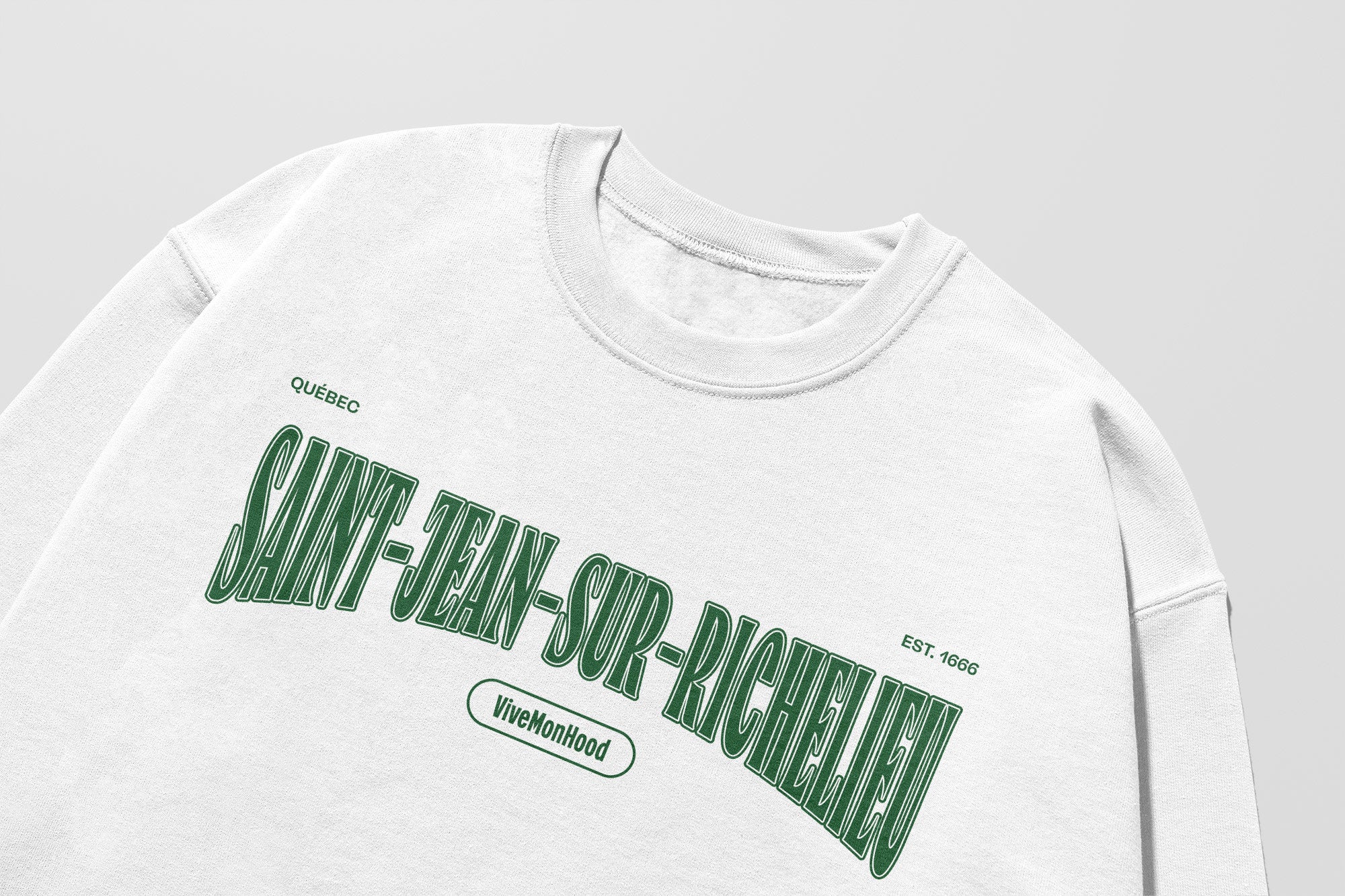 Mon Crew Fit - Adultes - Saint-Jean-Sur-Richelieu - Impression en Vert