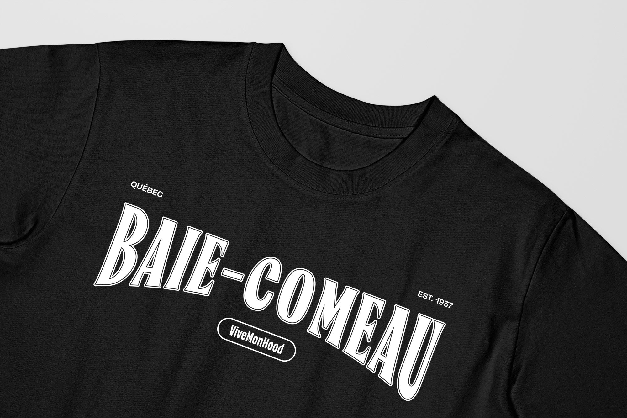 Mon T-Shirt Garçon - Adultes - Baie-Comeau - Impression en Blanc