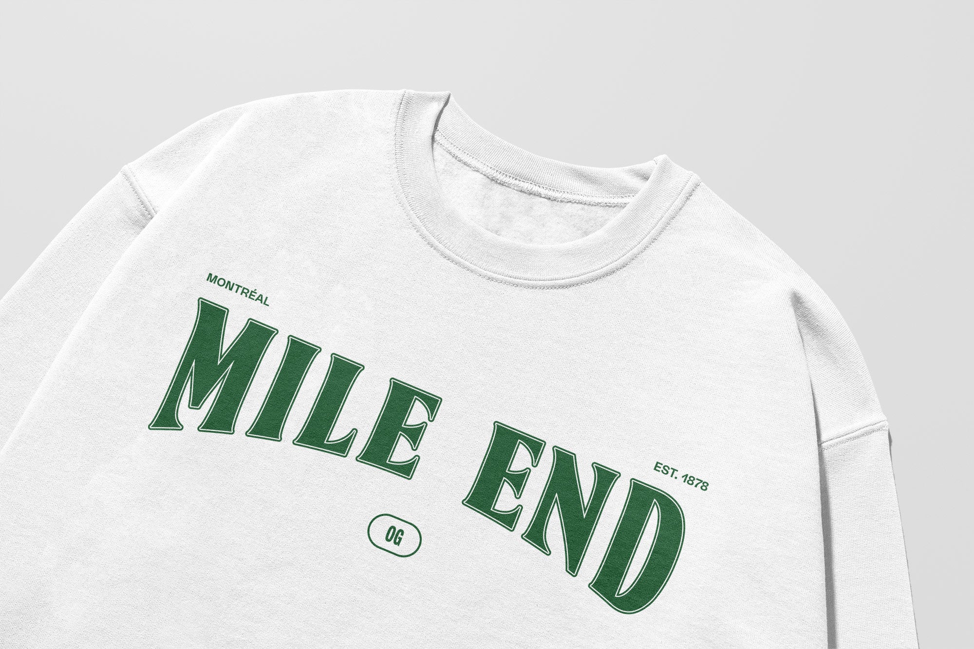 Mon Crew Fit - Adultes - Mile End - Impression en Vert