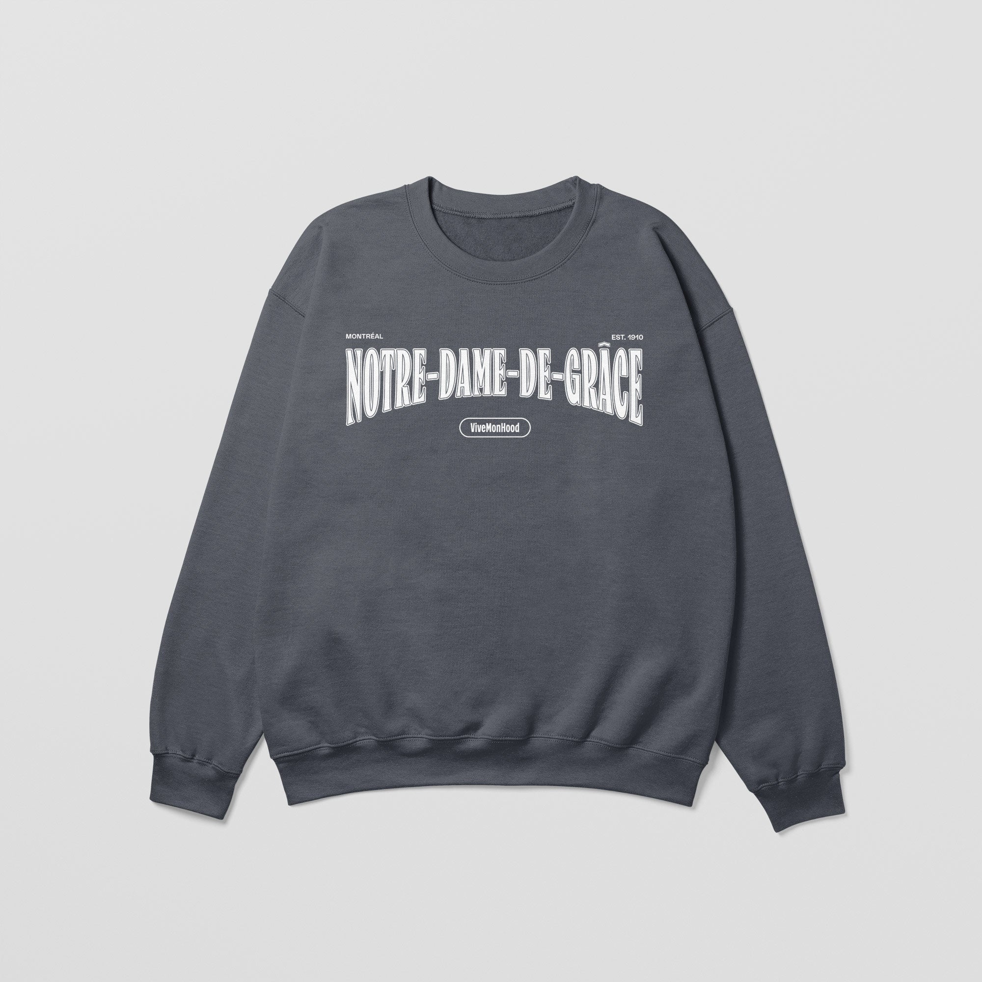 Mon Crew Fit - Enfants - Notre-Dame-de-Grace - Impression en Blanc