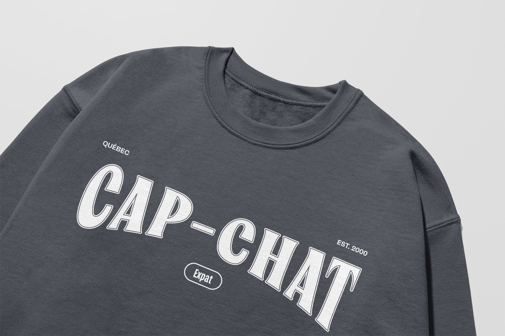 Mon Crew Fit - Enfants - Cap-Chat - Impression en Blanc