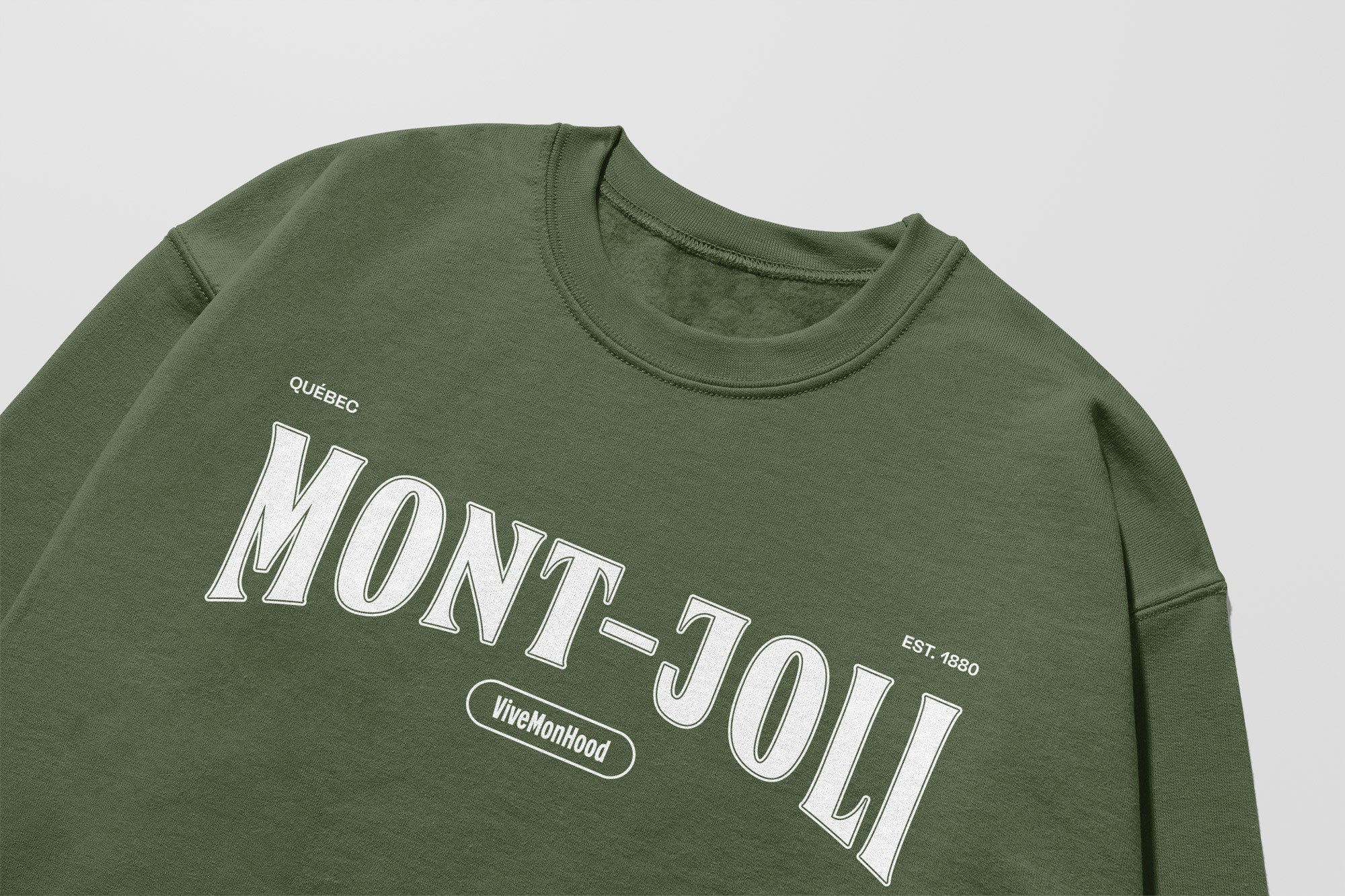 Mon Crew Confort - Adultes - Mont-Joli - Impression en Blanc