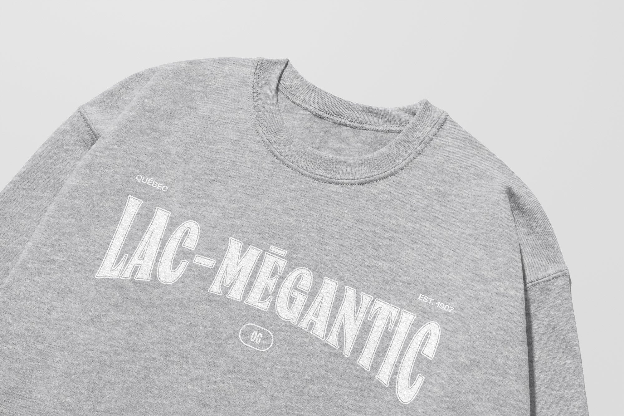 Mon Crew Fit - Enfants - Lac-Mégantic - Impression en Blanc
