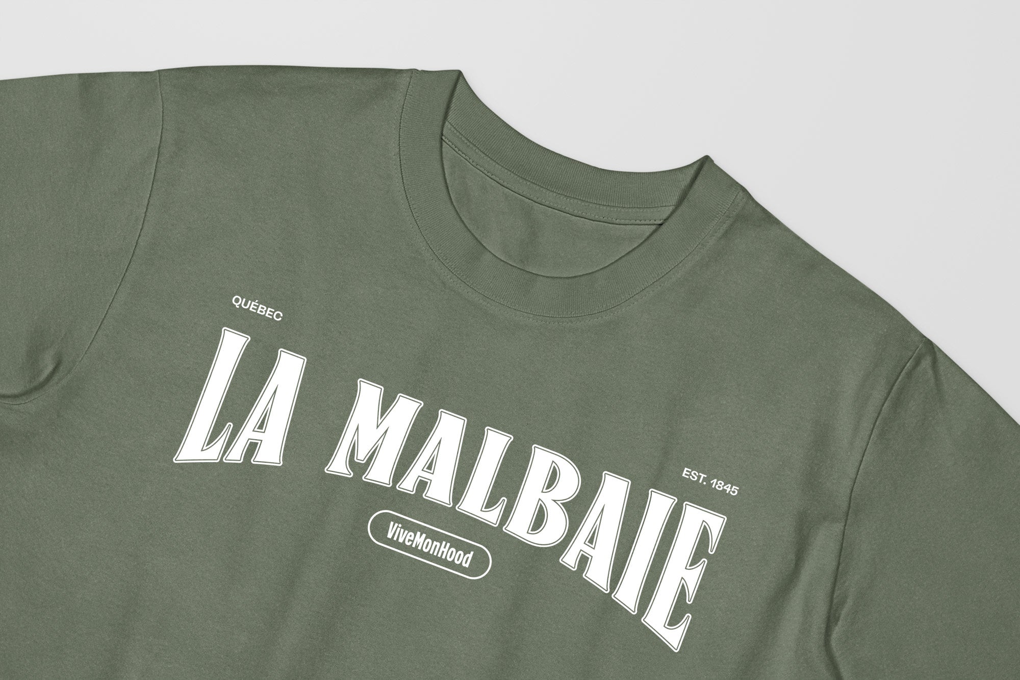 Mon T-Shirt Garçon - Adultes - La Malbaie - Impression en Blanc
