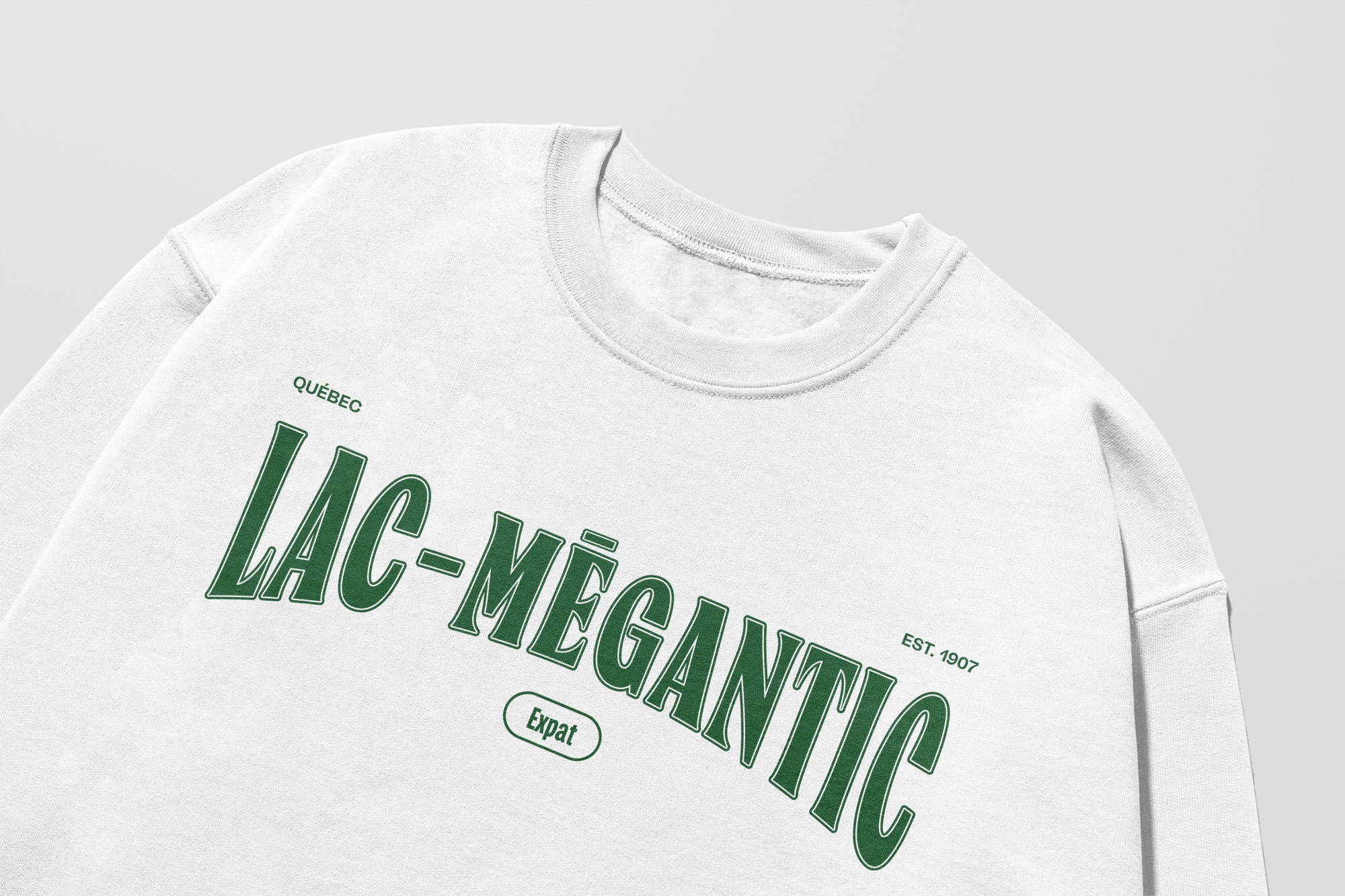 Mon Crew Fit - Adultes - Lac-Mégantic - Impression en Vert