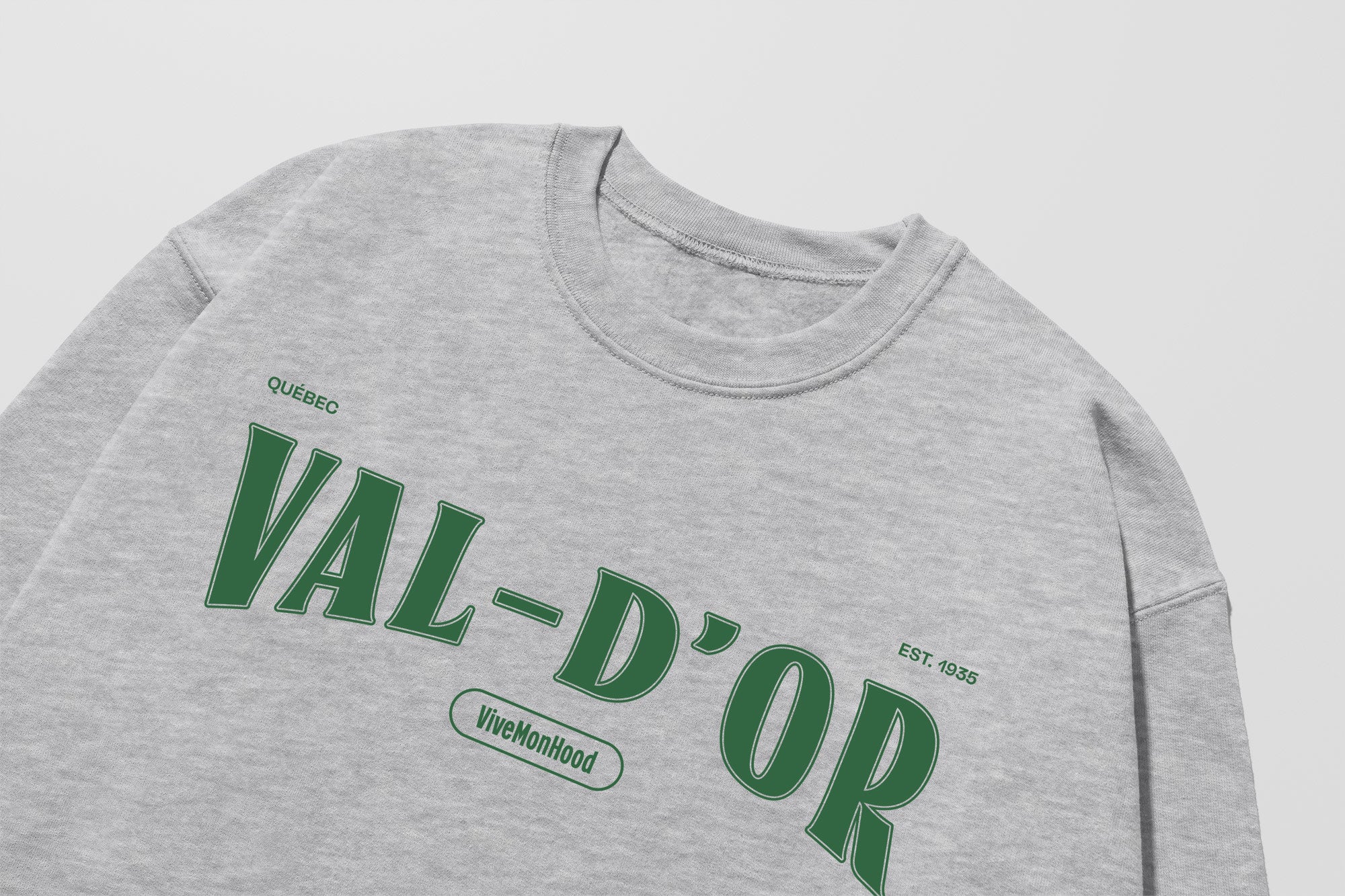 Mon Crew Fit - Adultes - Val-D'or - Impression en Vert