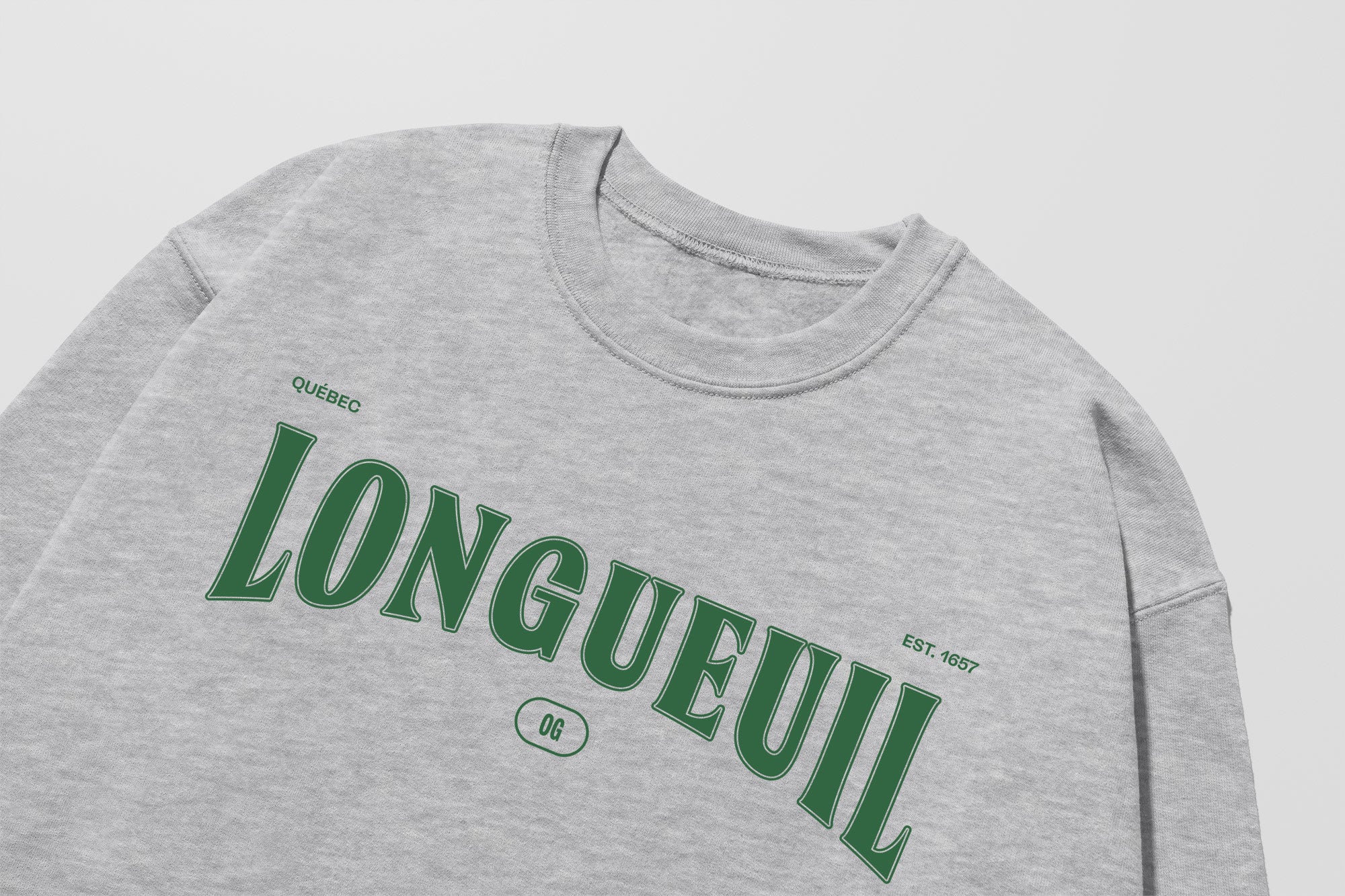Mon Crew Fit - Adultes - Longueuil - Impression en Vert